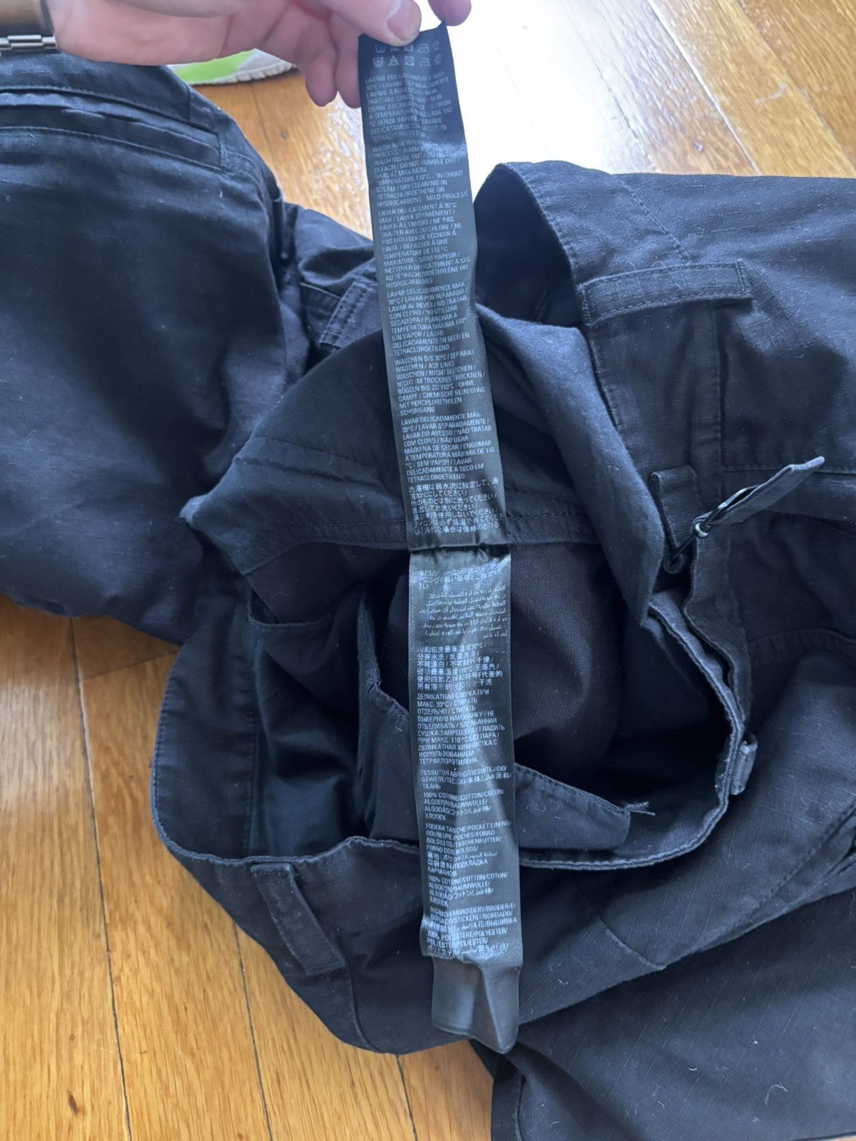 Balenciaga Black Wide Leg Cargo Pants Size US 32 / EU 48 - 8 Thumbnail