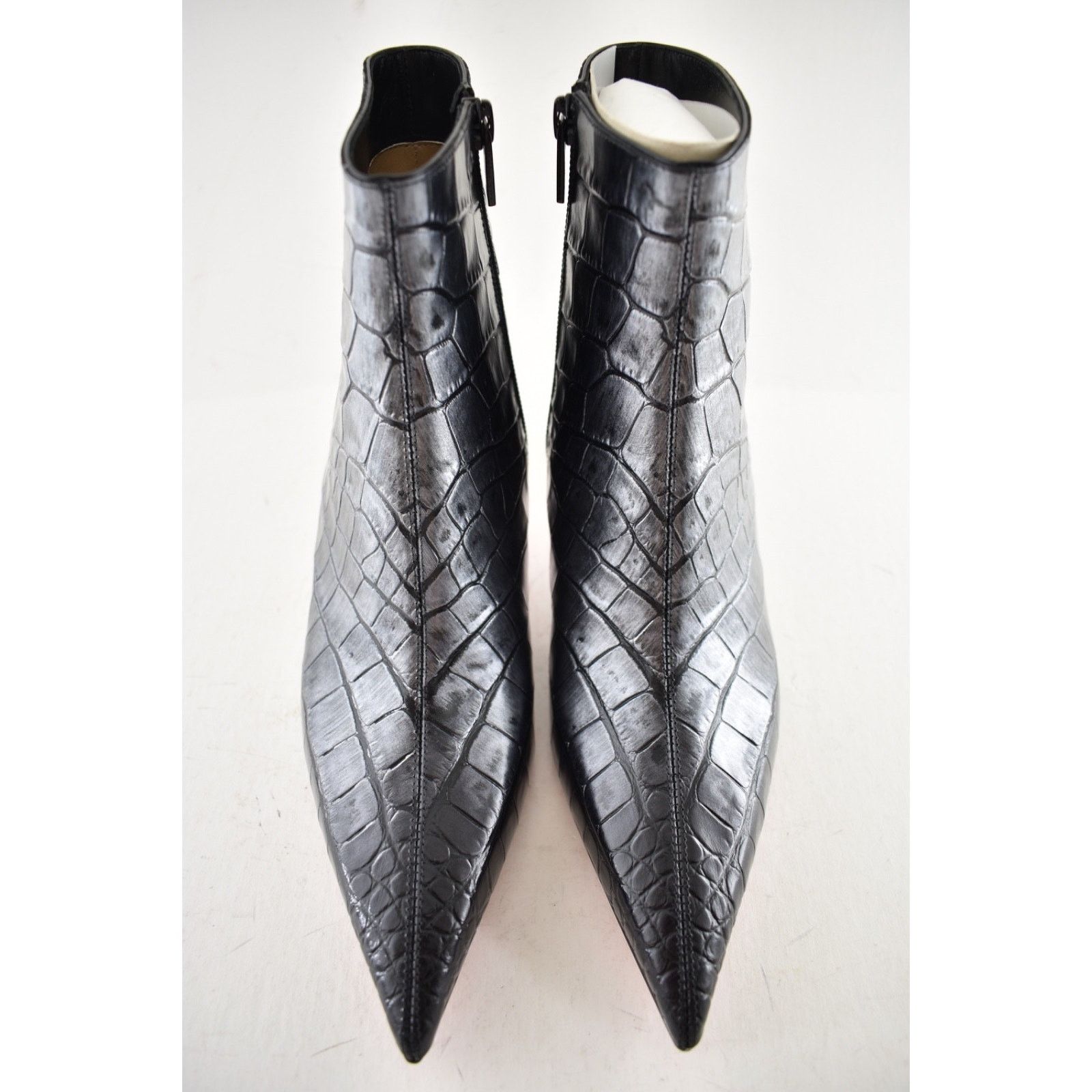 Christian Louboutin Christian Louboutin Condora Booty 55 Black Silver Croc Ali Size US 8 / IT 38 - 6 Thumbnail