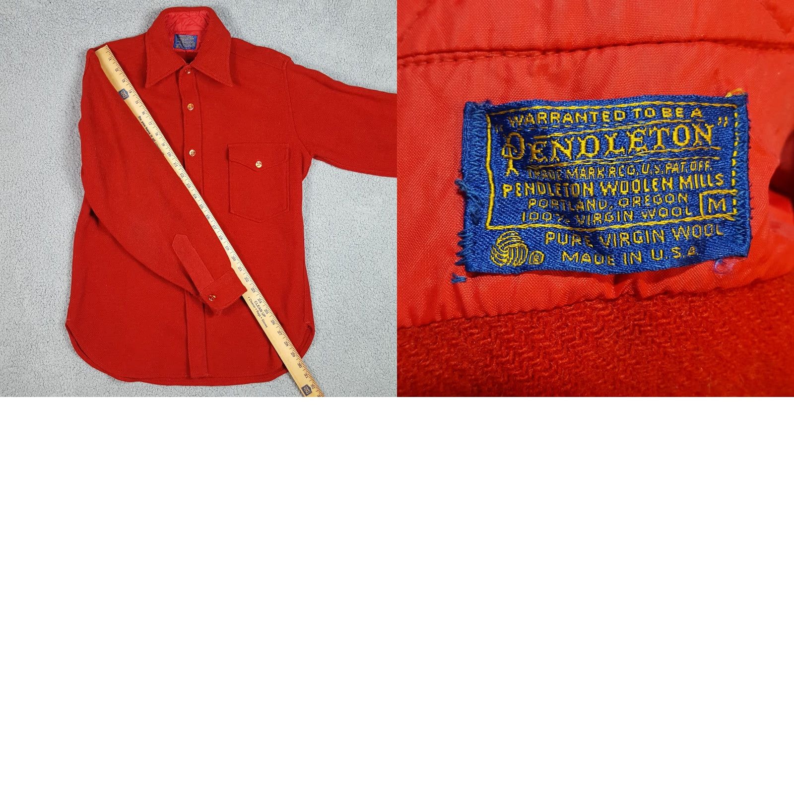 Pendleton Vintage Pendleton USA Men's Medium Button-Up Shirt 70s Herringbone Wool Collared Retro Casual Size US M / EU 48-50 / 2 - 8 Thumbnail