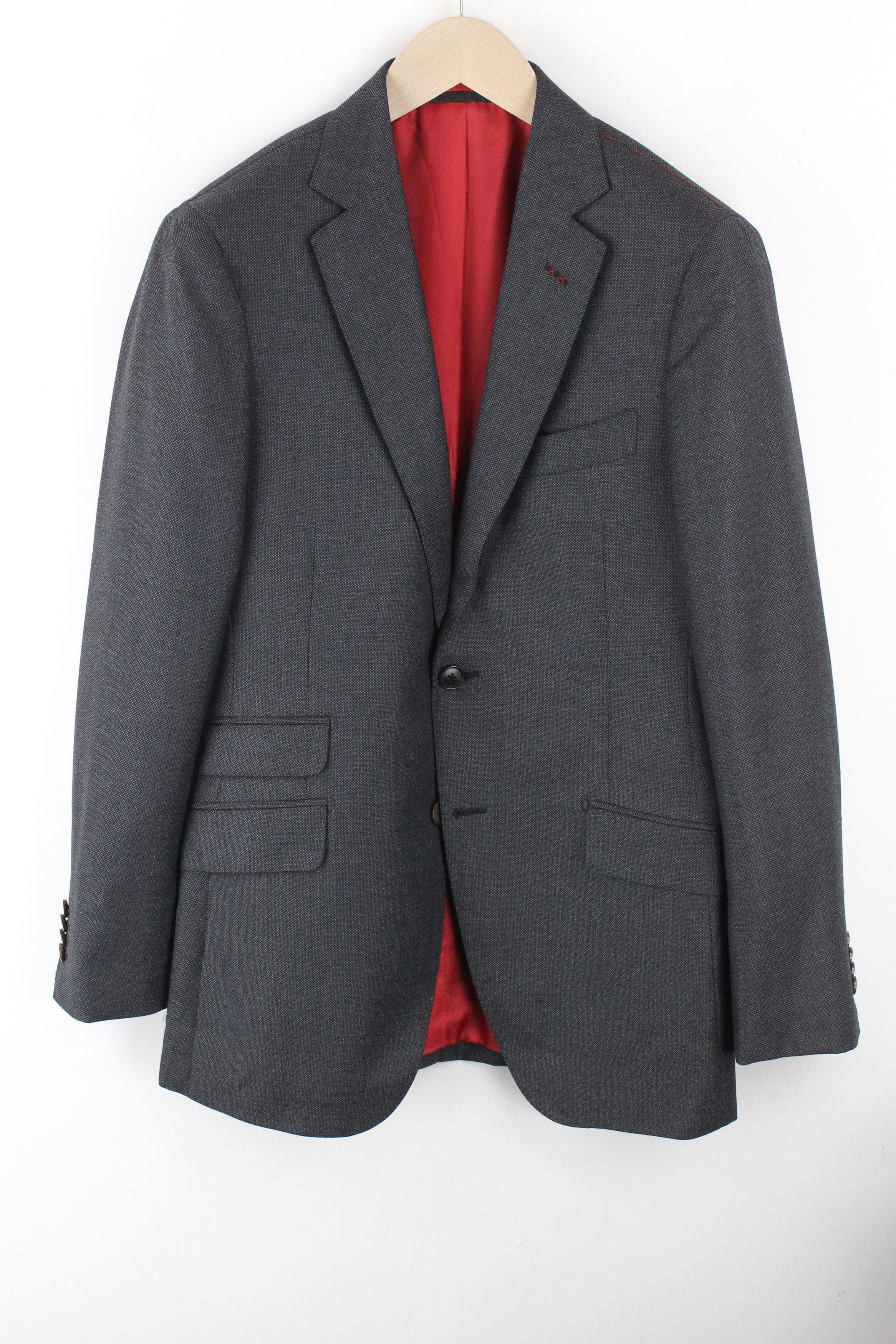 Suitsupply UK36R Grey Wool Single-Breasted Notch Blazer 61585 Size 36R - 1 Thumbnail