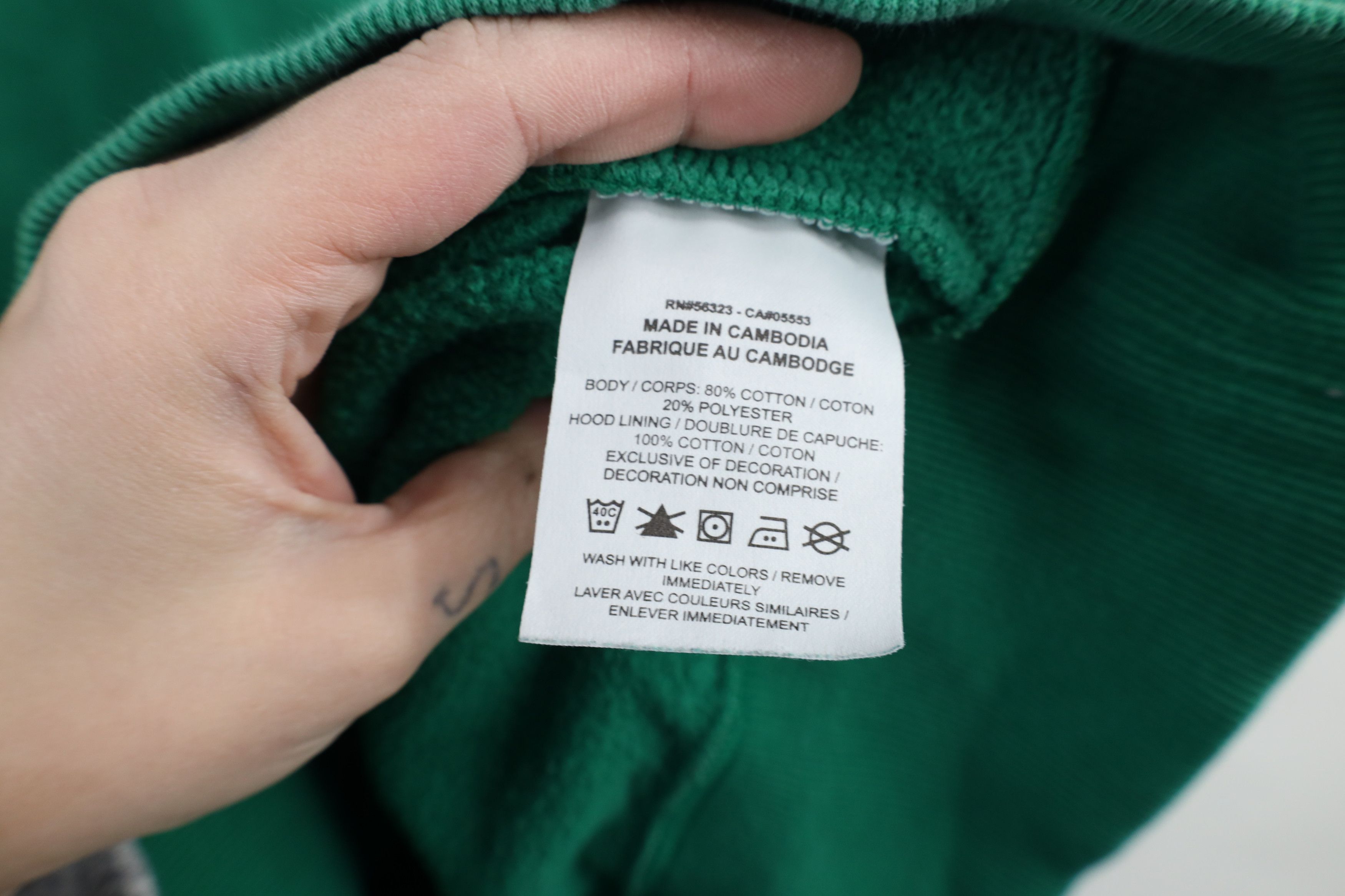Nike × Vintage Vintage Nike Center Swoosh Cropped Oversized Hoodie Green Size XL / US 12-14 / IT 48-50 - 10 Thumbnail