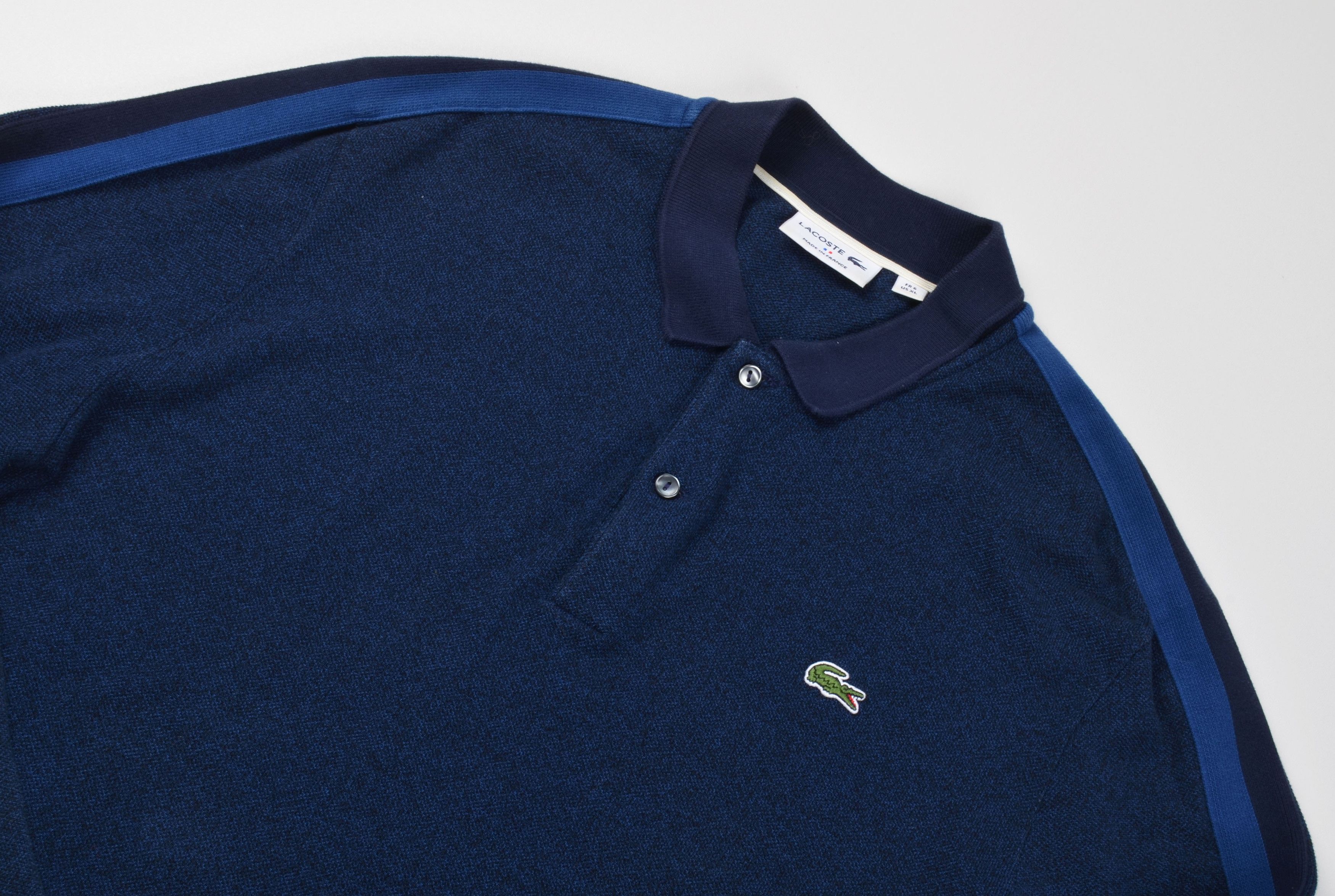Lacoste Lacoste Blue Long Sleeve Polo Shirt Made in France Size US XXL / EU 58 / 5 - 2 Thumbnail