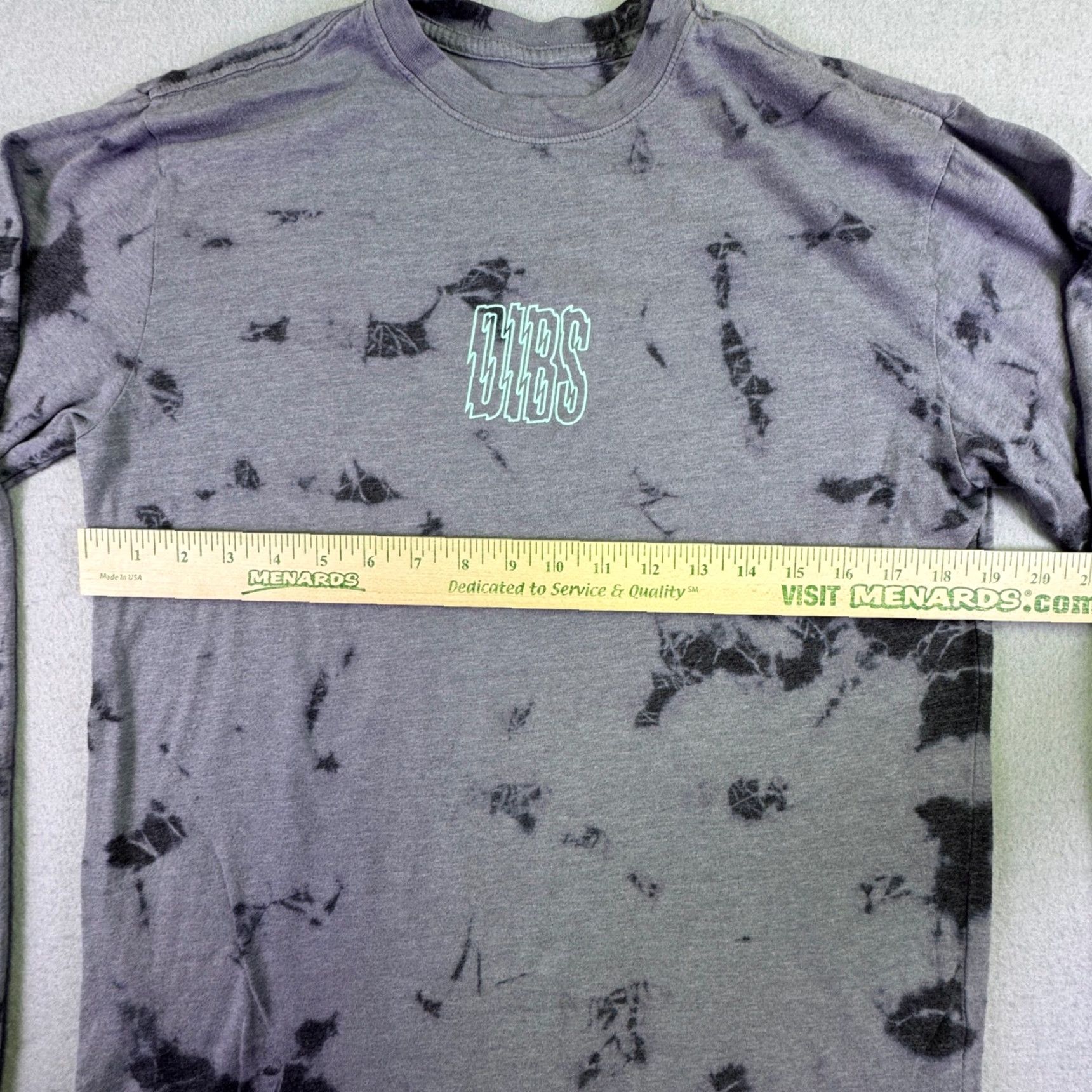 Vintage Dibs Shirt Men's M Long Sleeve Tie Dye T-Shirt Grey Black Made in USA Size US M / EU 48-50 / 2 - 6 Thumbnail