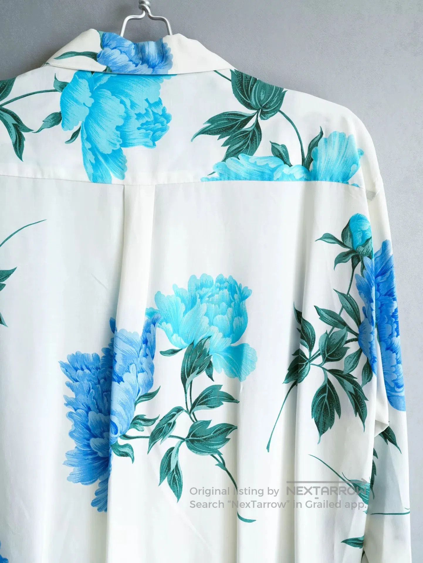 Blue Peony Floral Shirt by Yohji Yamamoto.
