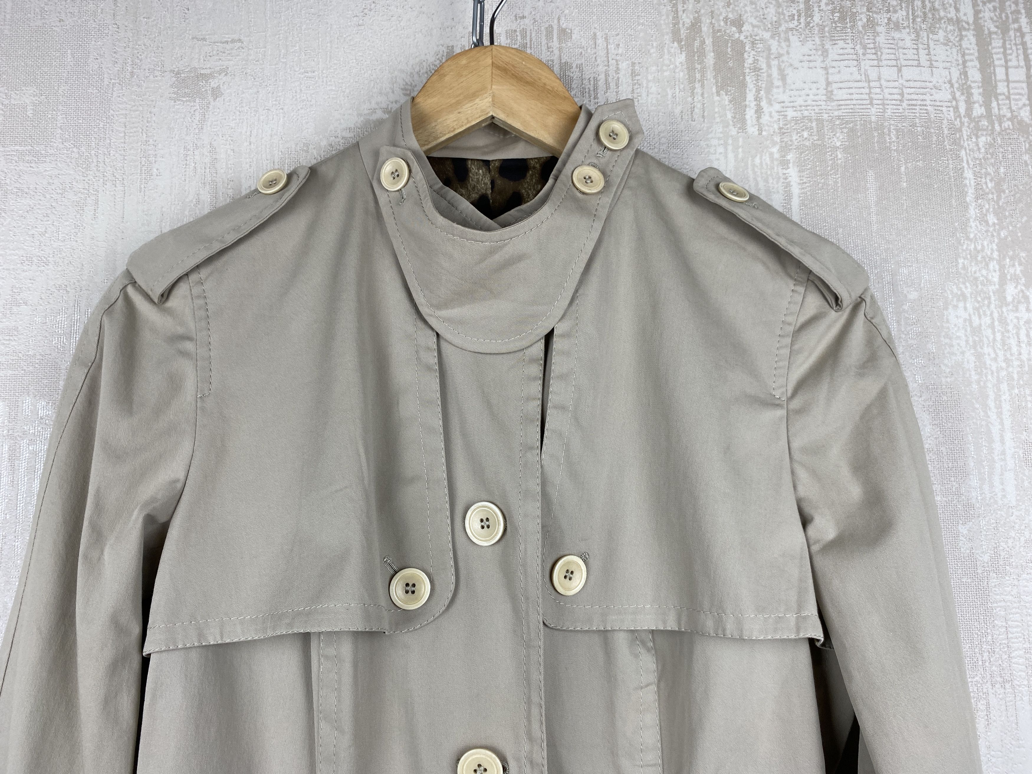 Designer × Dolce & Gabbana Dolce&Gabbana Cropped Trench Coat Leopard Lining Jacket Size XS / US 0-2 / IT 36-38 - 7 Thumbnail