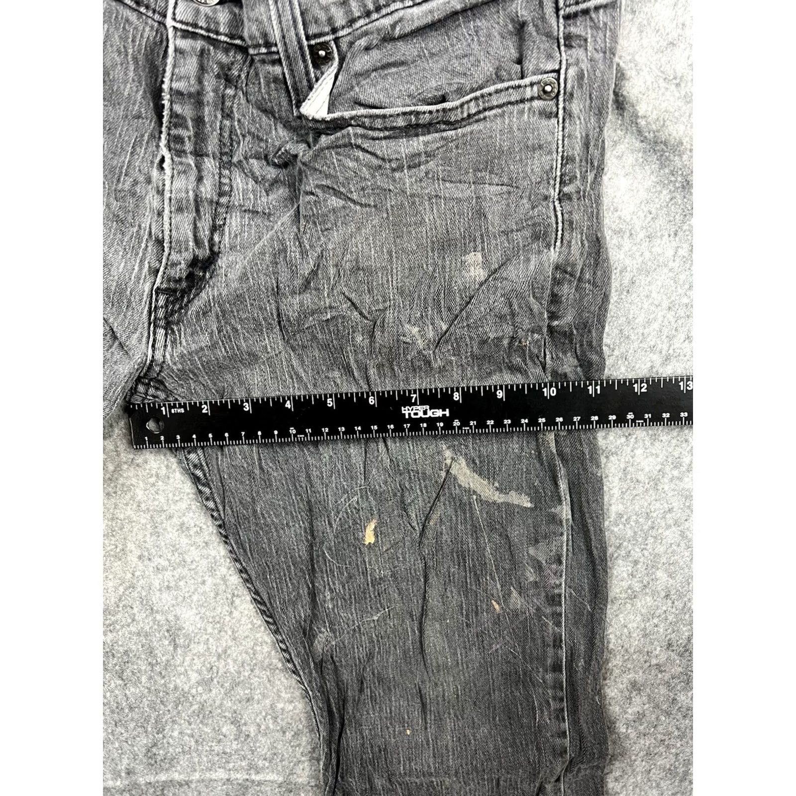 Levi's VINTAGE Levi's 514 Jeans Men Slim Straight Gray/Black 33x34 Denim Wax Stained Distressed Size US 33 - 7 Thumbnail