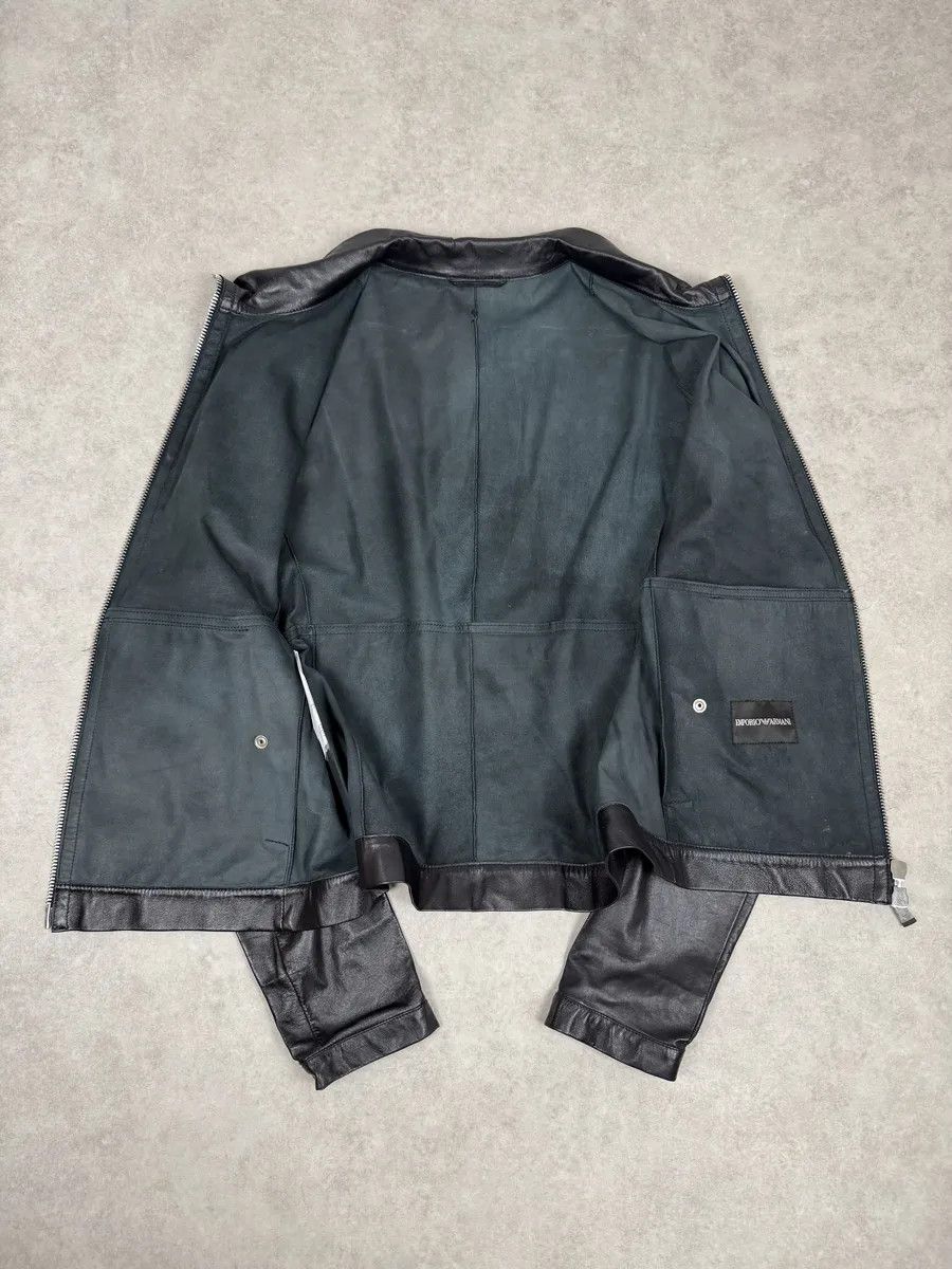 Emporio Armani SS2014 Emporio Armani Biker Symetric Black Leather Jacket Size US L / EU 52-54 / 3 - 9 Thumbnail