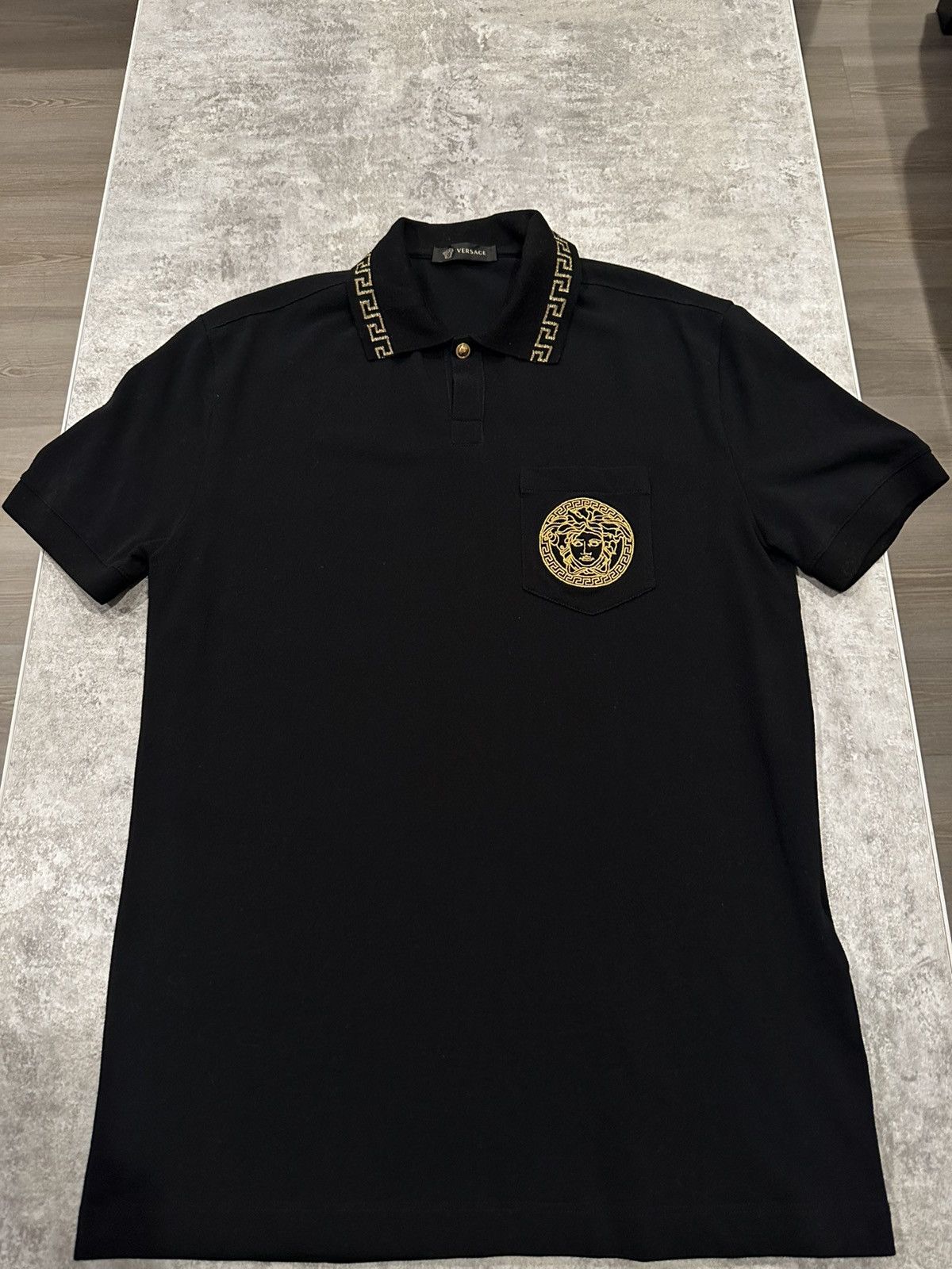 Versace Versace Black and Gold Polo Shirt Size US XS / EU 42 / 0 - 1 Thumbnail