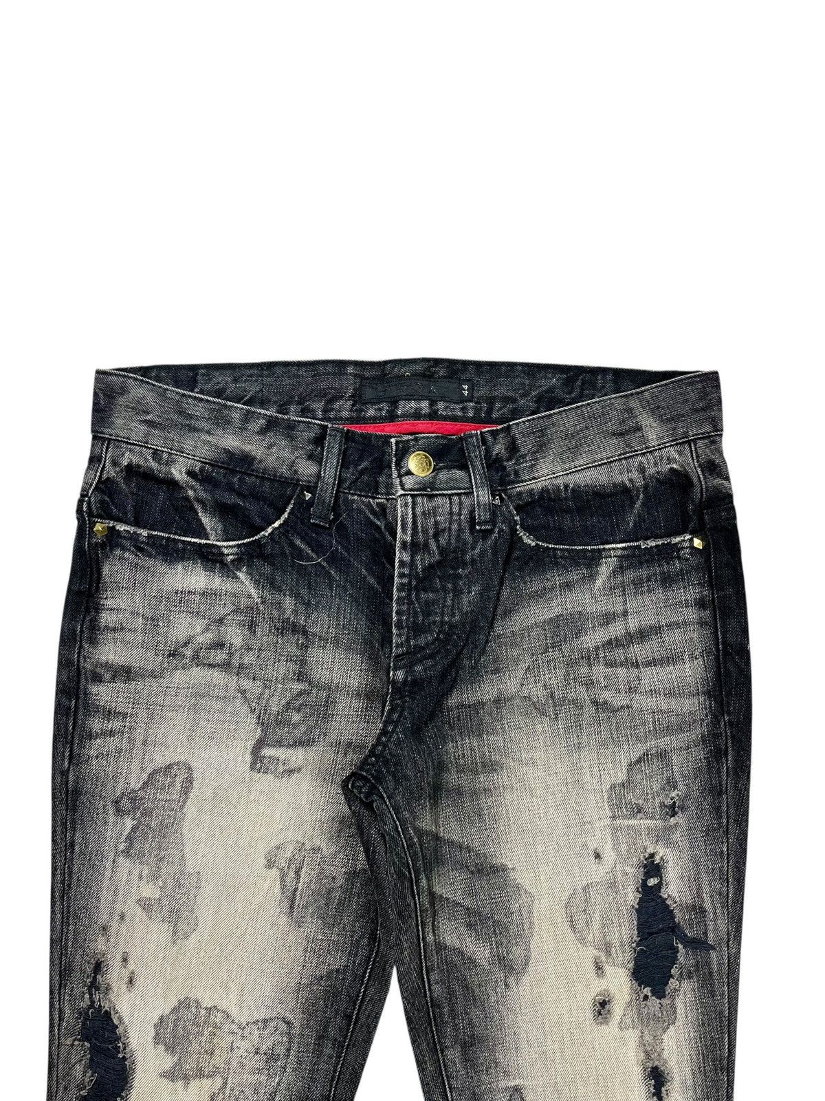 GOSTAR DE FUGA 2000s Fuga - Vkei Style Crashed Flared Denim Pants Size US 29 - 7 Thumbnail