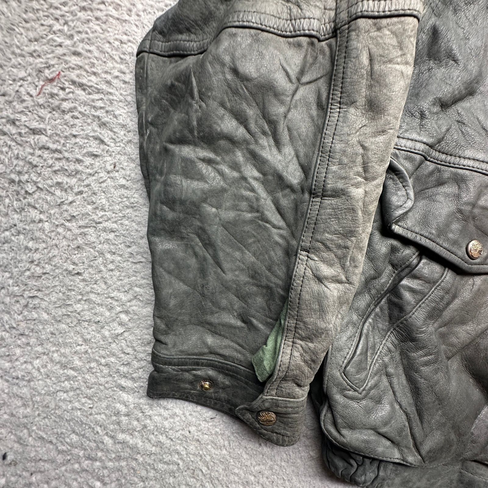 Timberland VTG 1994 Timberland Leather Aviator Jacket Medium Distressed Size US M / EU 48-50 / 2 - 7 Thumbnail