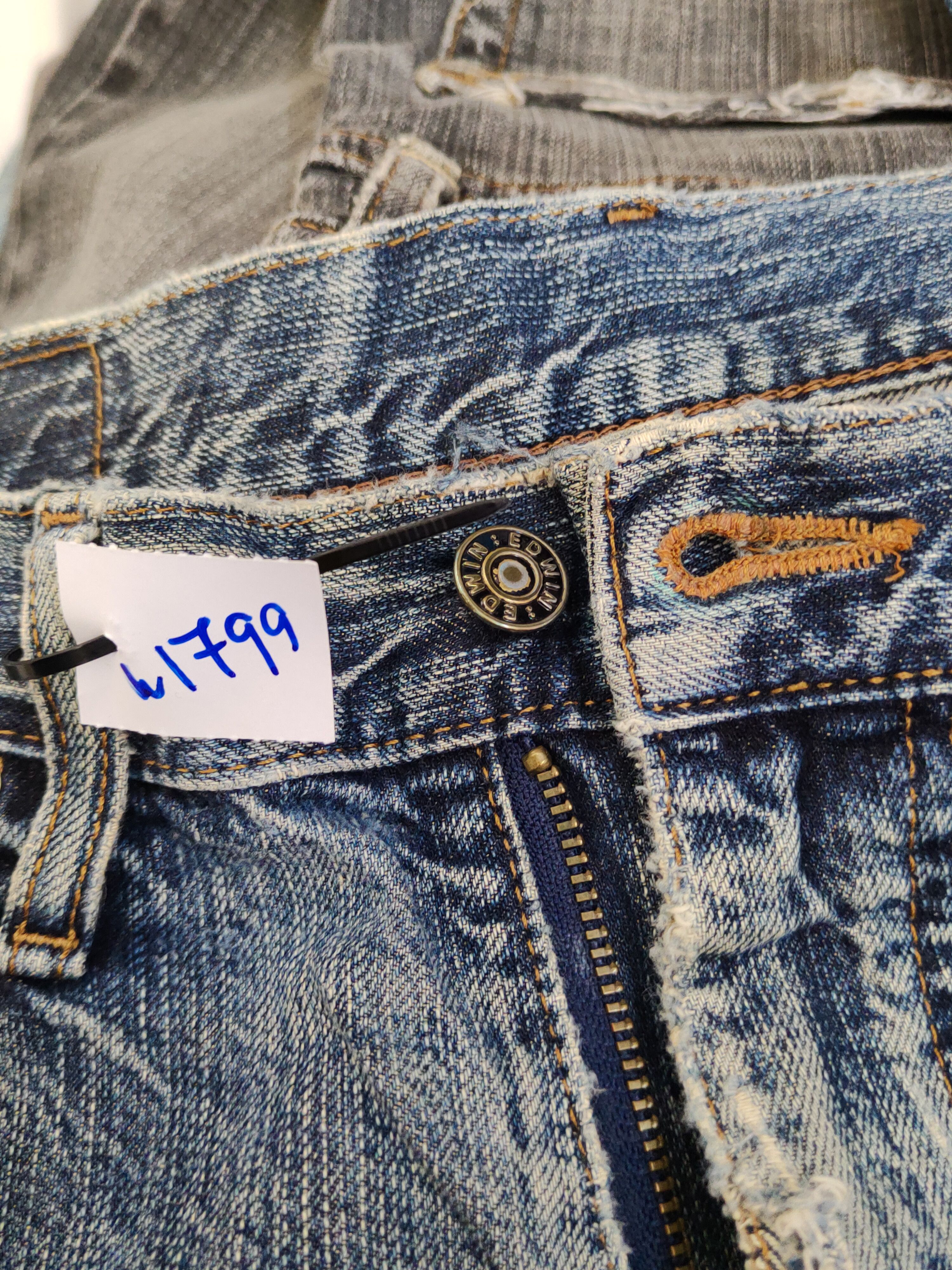 Edwin Edwin Dark Blue Distressed Ripped denim Jeans #W1799 Size US 30 / EU 46 - 17 Thumbnail