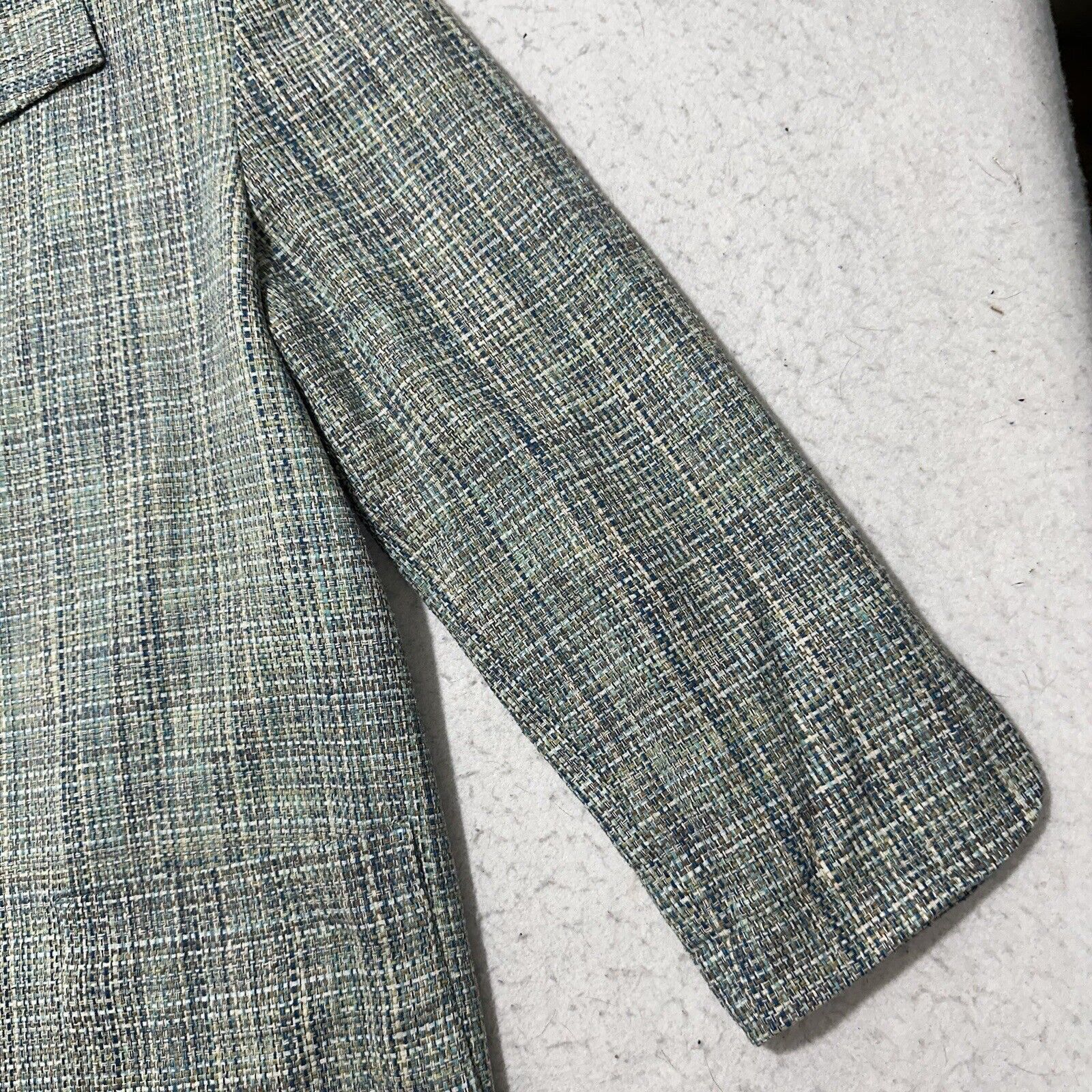 Other David N 8 Pure Silk Blazer Jacket Tweed Green Striped Coat Size M / US 6-8 / IT 42-44 - 5 Thumbnail