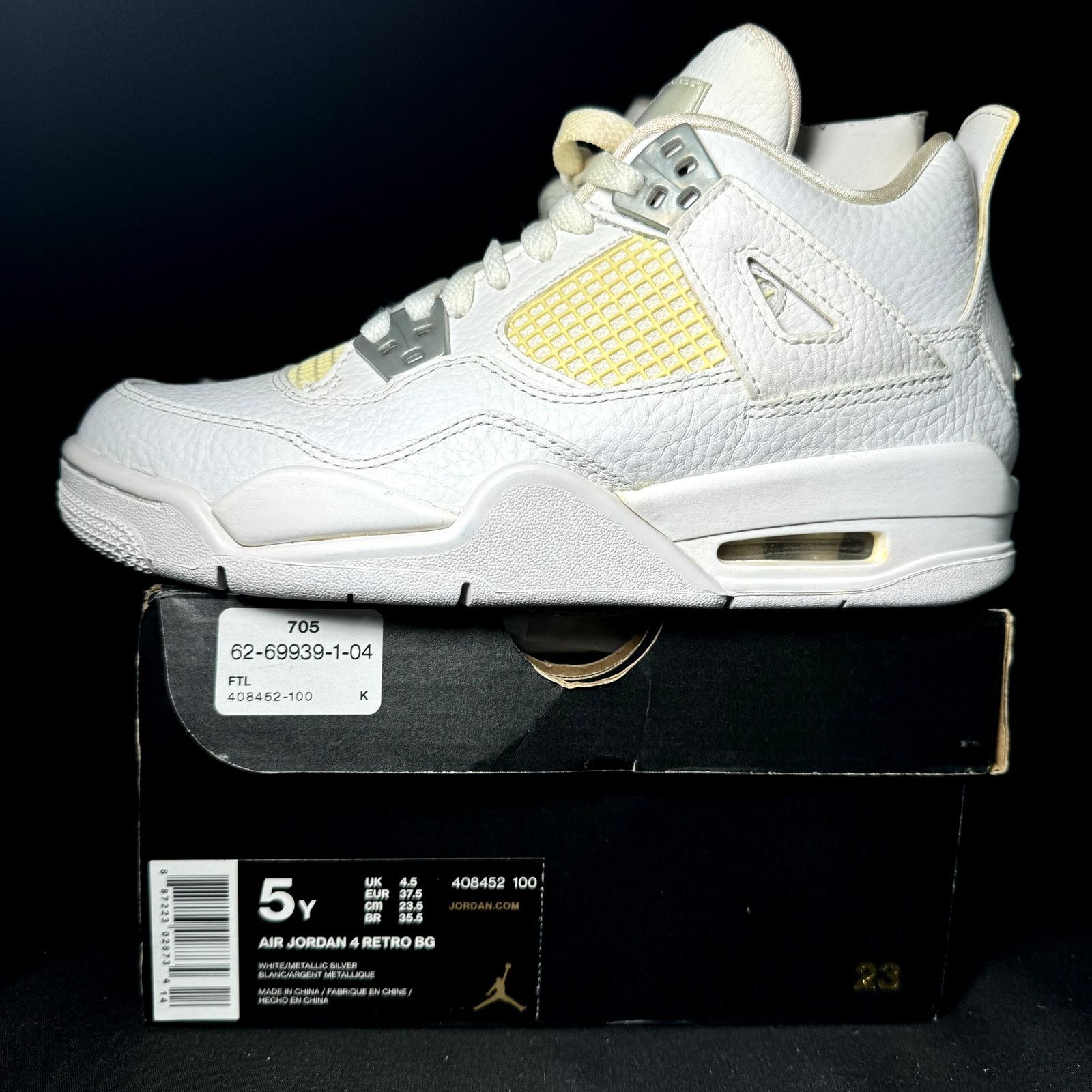 Jordan Brand × Nike Size 5 - Nike Air Jordan 4 Retro GS Pure Money 2017 Shoes Size US 5 / EU 37 - 8 Thumbnail