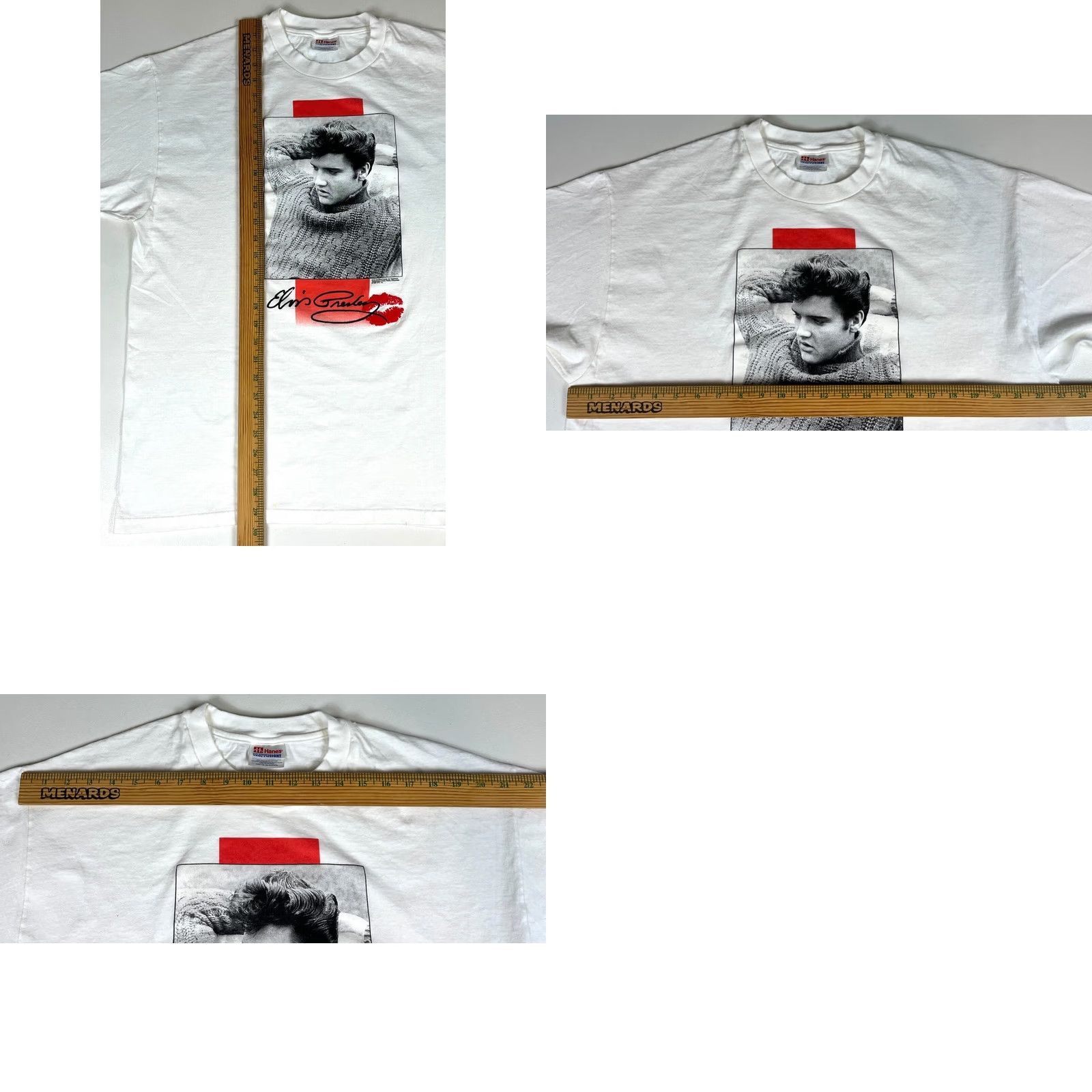 Hanes VINTAGE Elvis Presley T-Shirt Music Superstar XL Men White Hanes 1999 1990s Shirt Rock Men's Fashion Casual Graphics Size US XL / EU 56 / 4 - 8 Thumbnail