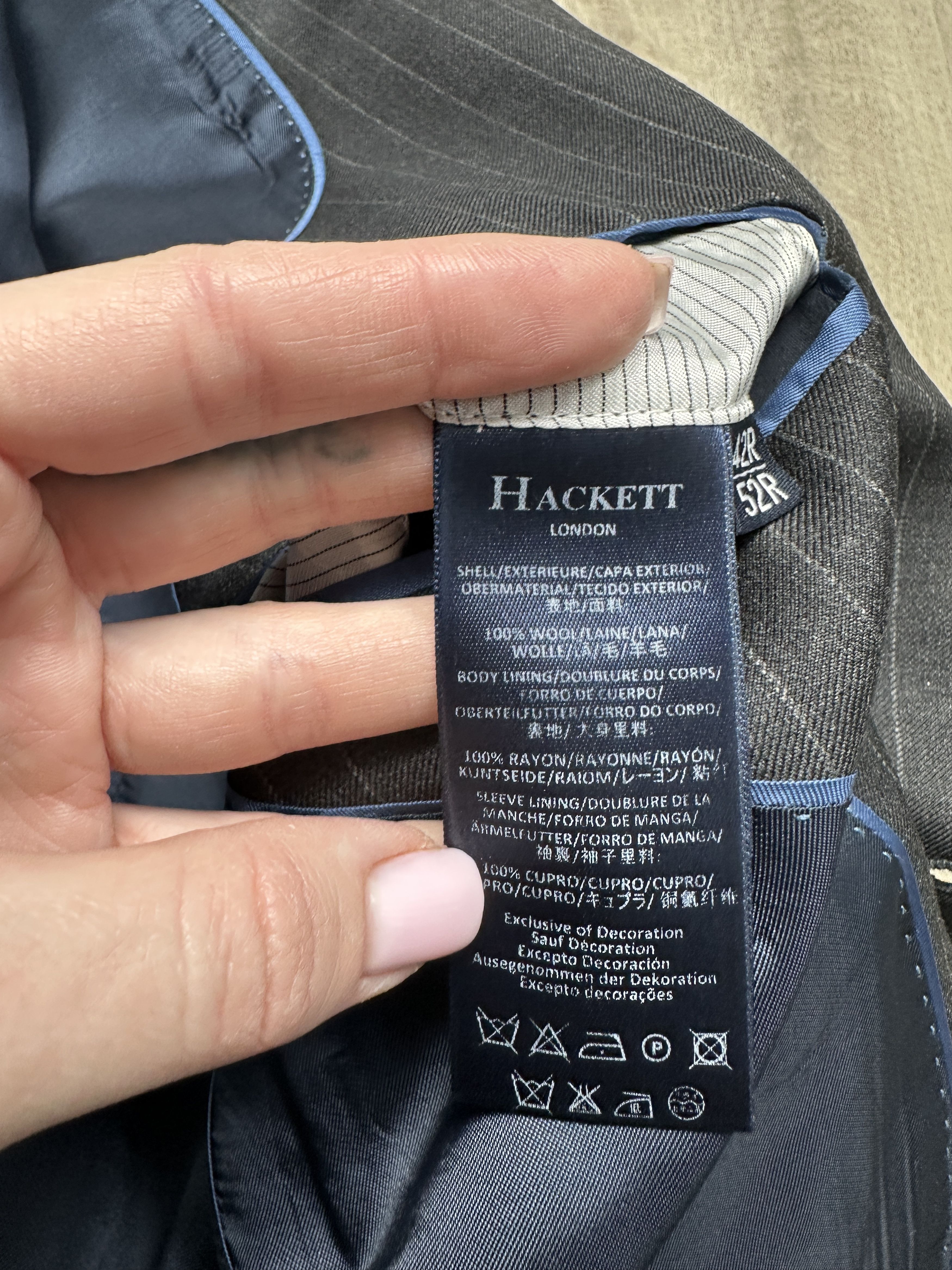 Hackett Hackett London Ing Loro Piana Mens Wool Suit Blazer + Pants Size 42R - 7 Thumbnail