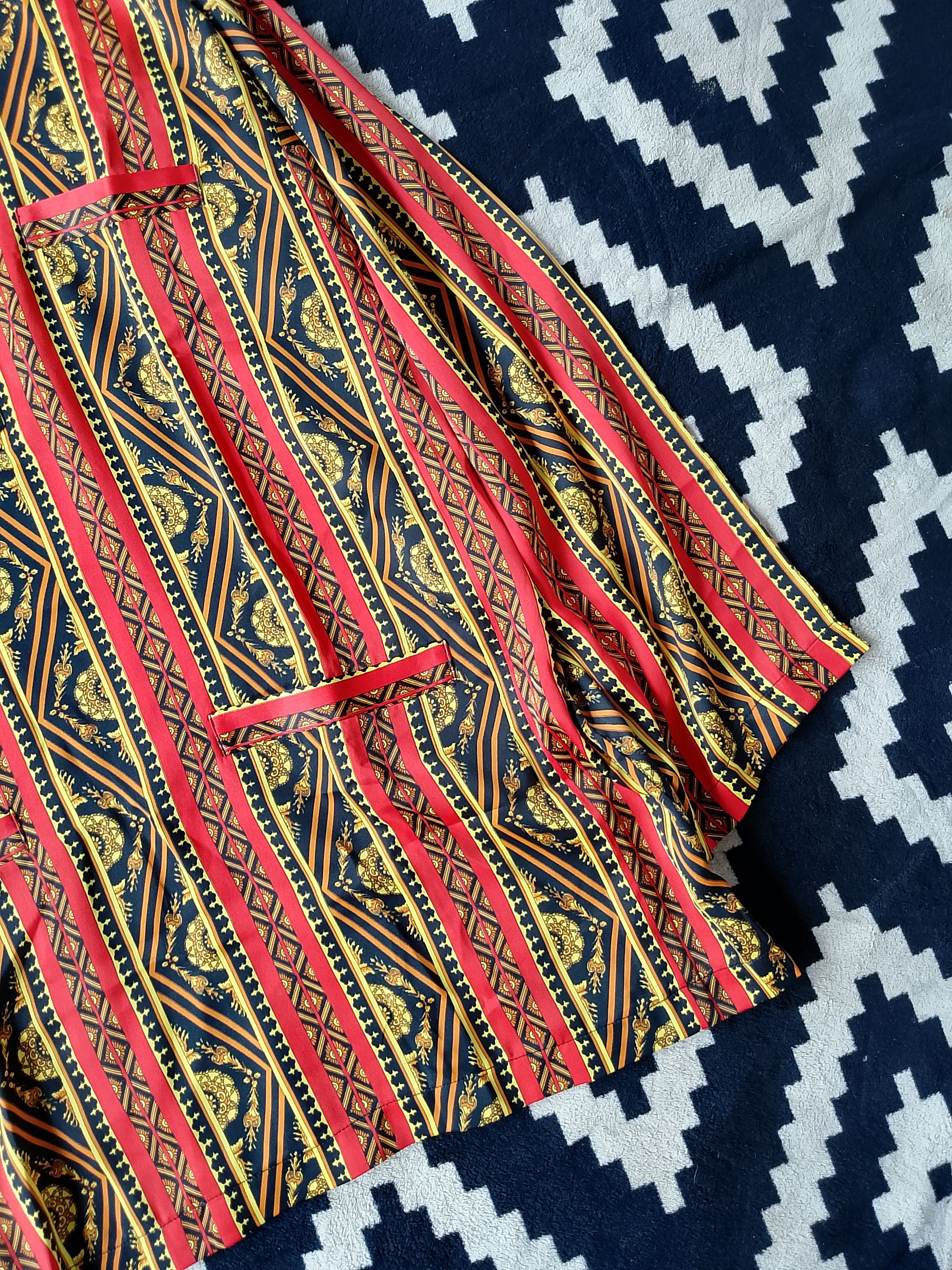 Vintage Vintage Cultural Geometric Stripe Avant-Garde Kurta Shirt Size US L / EU 52-54 / 3 - 5 Thumbnail