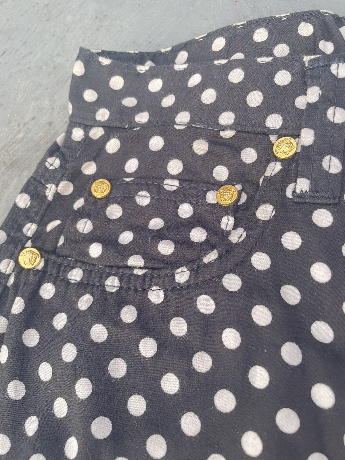 Versace × Versace Jeans Couture × Versus Versace Versace Jeans Couture Black Polka Dot Trousers Size US 28 / EU 44 - 5 Thumbnail