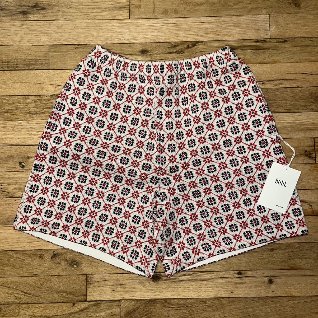 Bode Bode Red Floral Rugby Shorts Size US 27 - 1 Thumbnail