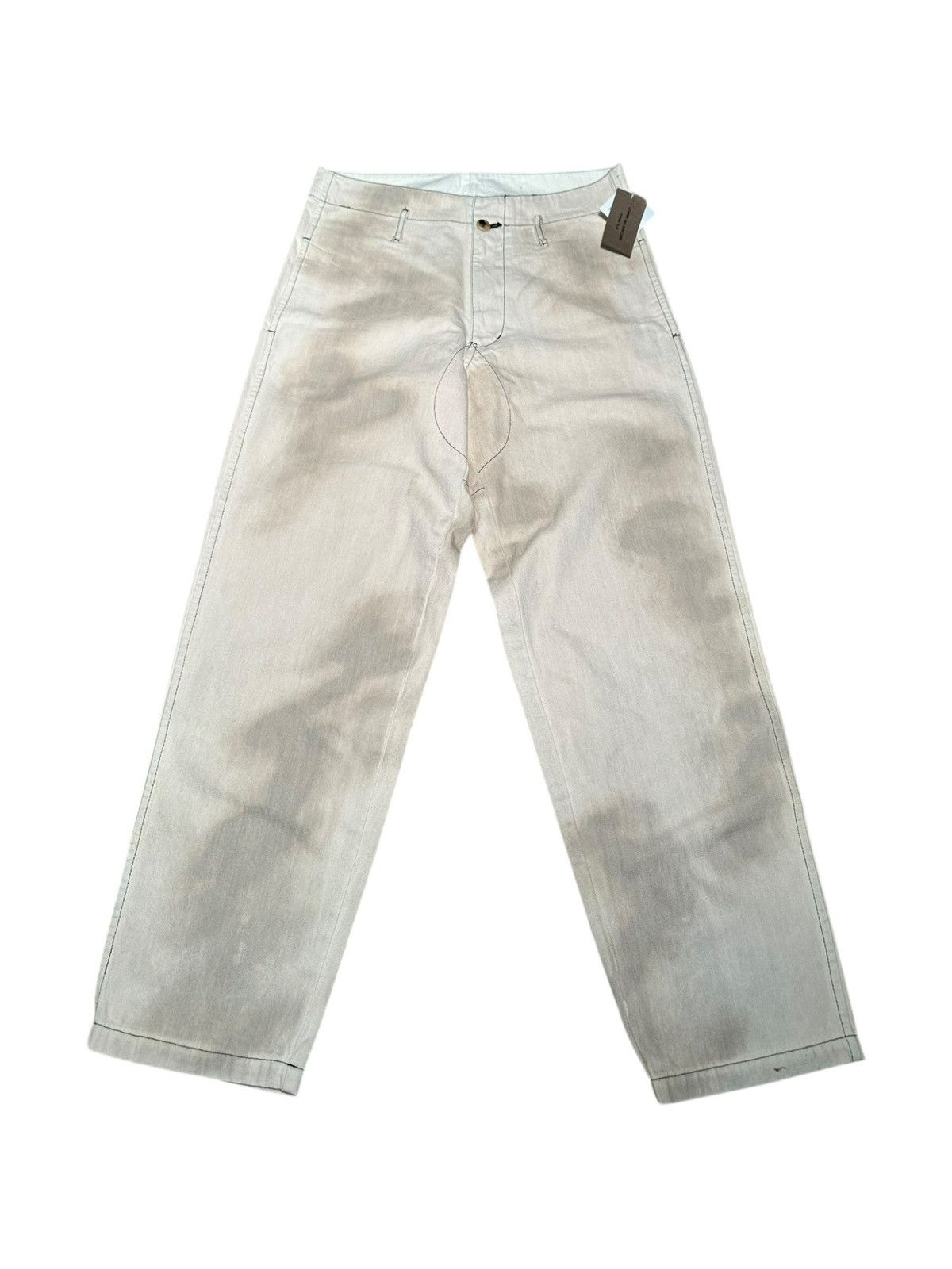 Comme des Garcons Homme Plus Comme des Garçons Homme Plus FW2003 Bleached Effect Trousers Size US 33 - 1 Thumbnail