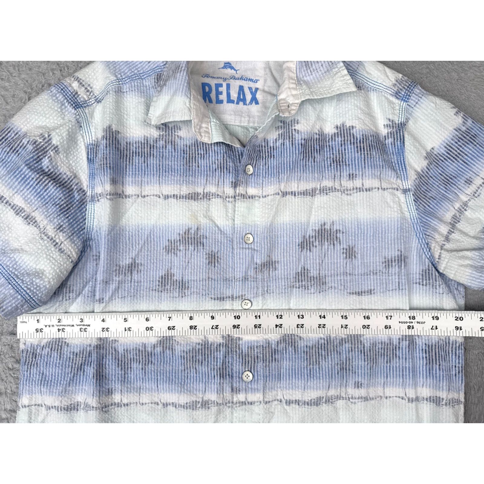 Tommy Bahama Tommy Bahama Shirt Men Small Blue White Stripe Cotton Blend Button Hawaiian Casual Shirts Size US S / EU 44-46 / 1 - 7 Thumbnail