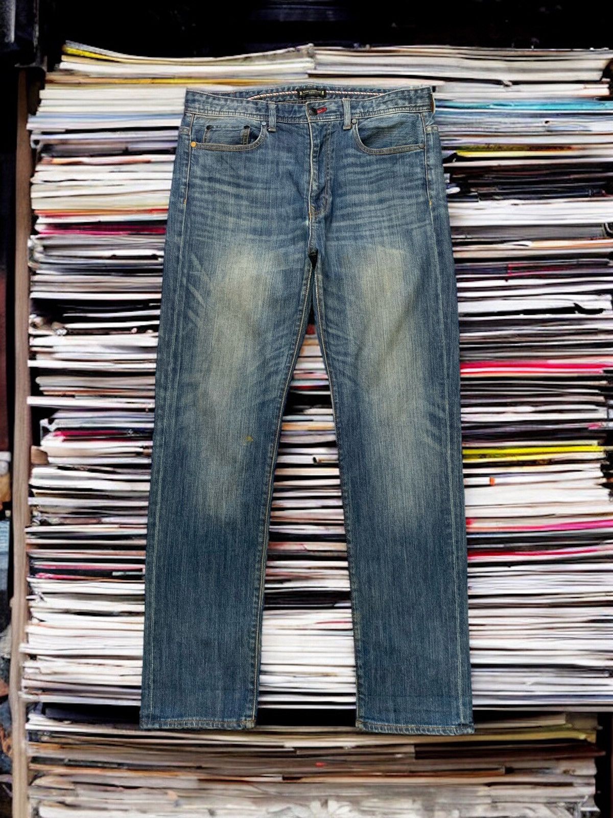 image of Nano Universe Serge Denime Whiskering Denim Pants (Ab24), Men's (Size 33)
