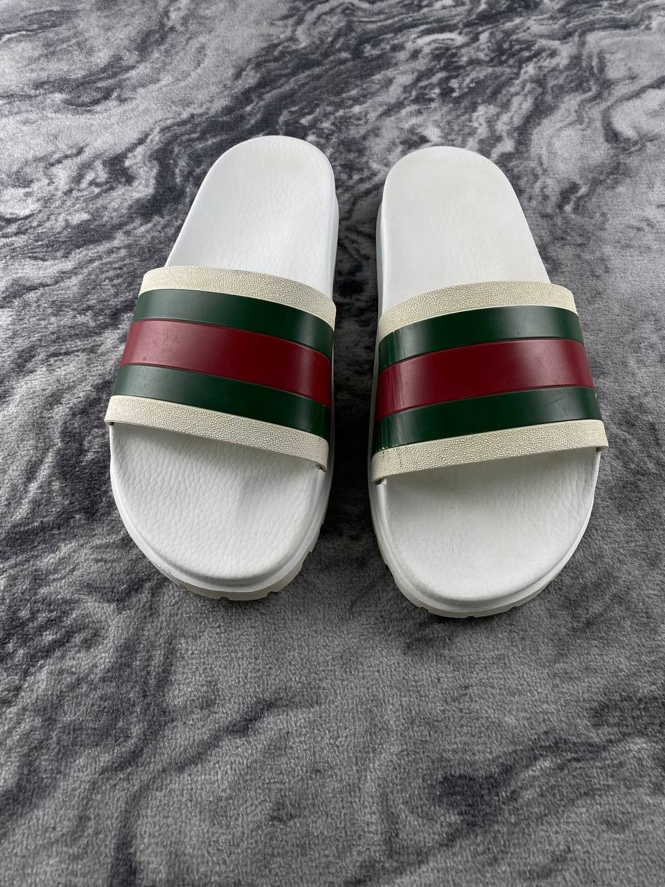Gucci Gucci Web Slide Sandal Men Size 12 White Size US 12 / EU 45 - 3 Thumbnail