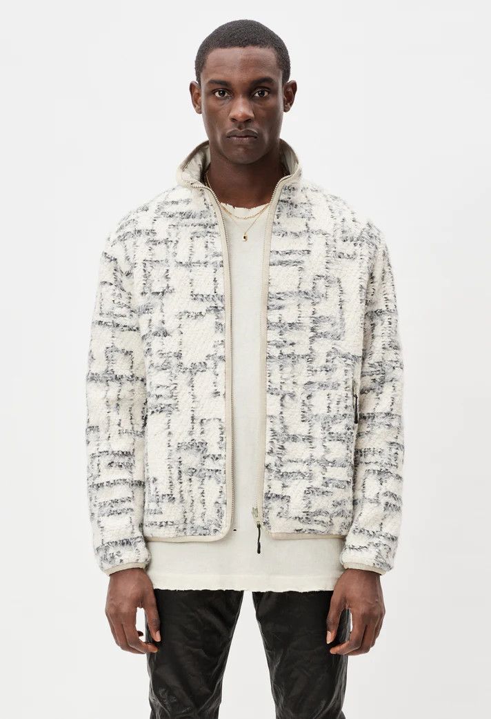 image of John Elliott Polar Fleece Full Zip / Aspen Jacquard, Men's (Size Large)