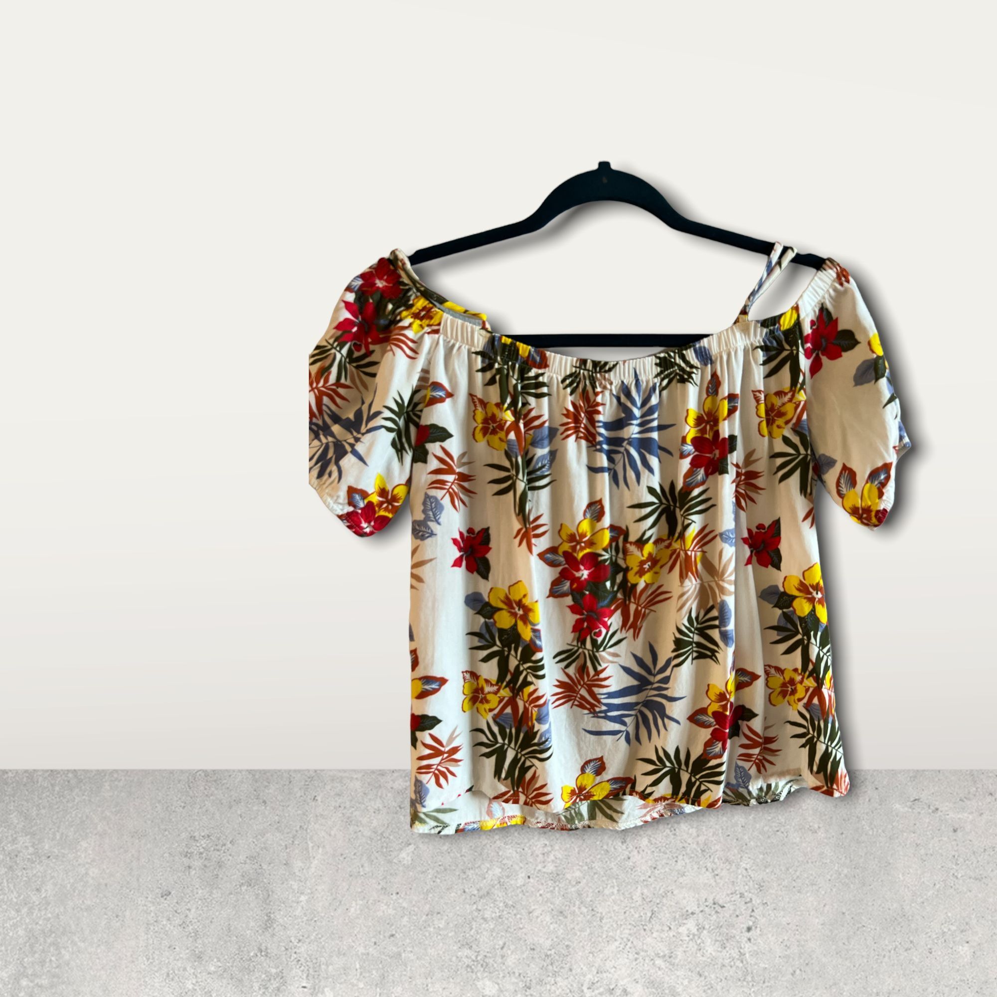 Other Womens Tropical Floral Off-Shoulder Blouse XL Vertiche 100% Size XL / US 12-14 / IT 48-50 - 4 Thumbnail