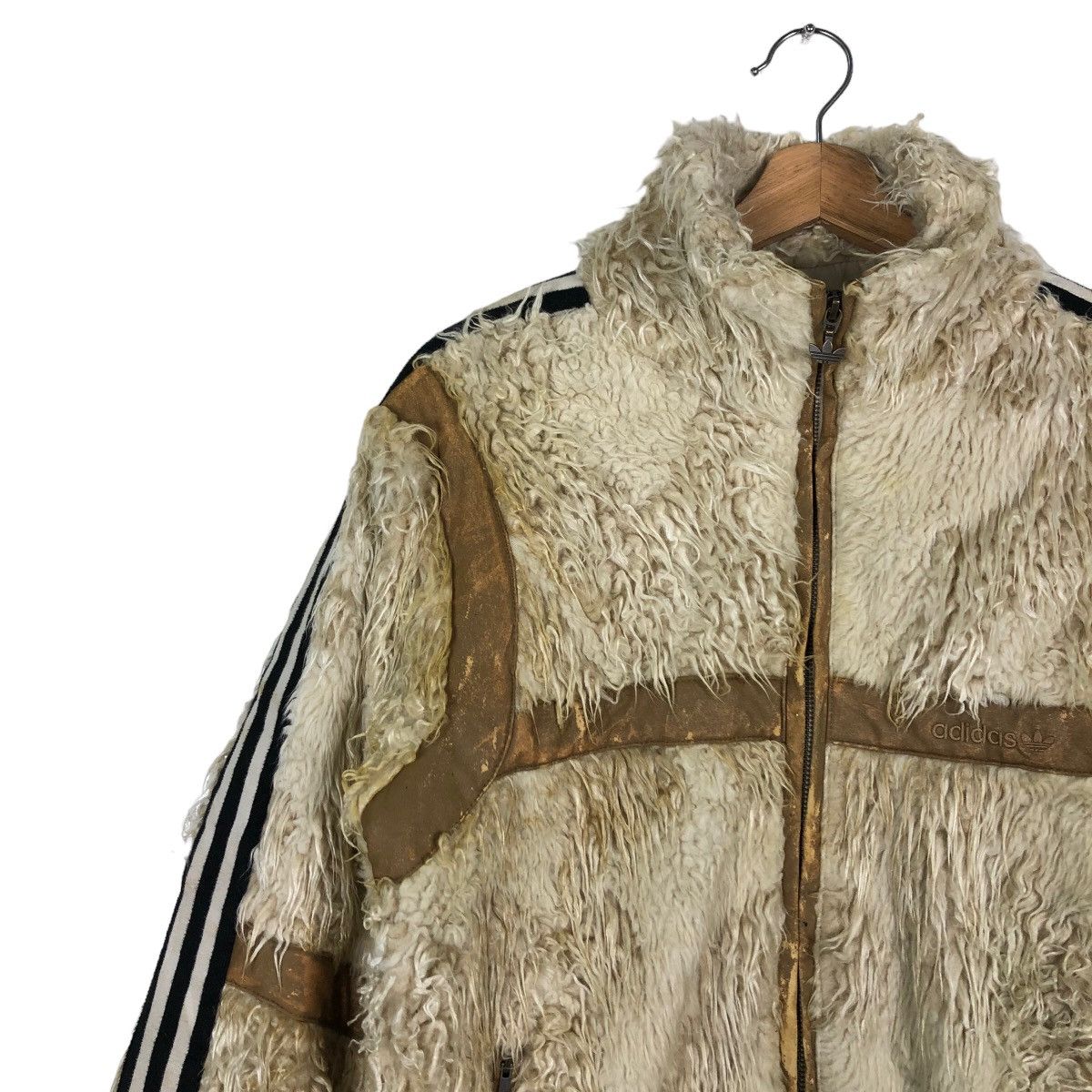 Adidas 🔥90’s Vintage Adidas Zipper Jacket Mink Fur Design Size US L / EU 52-54 / 3 - 7 Thumbnail