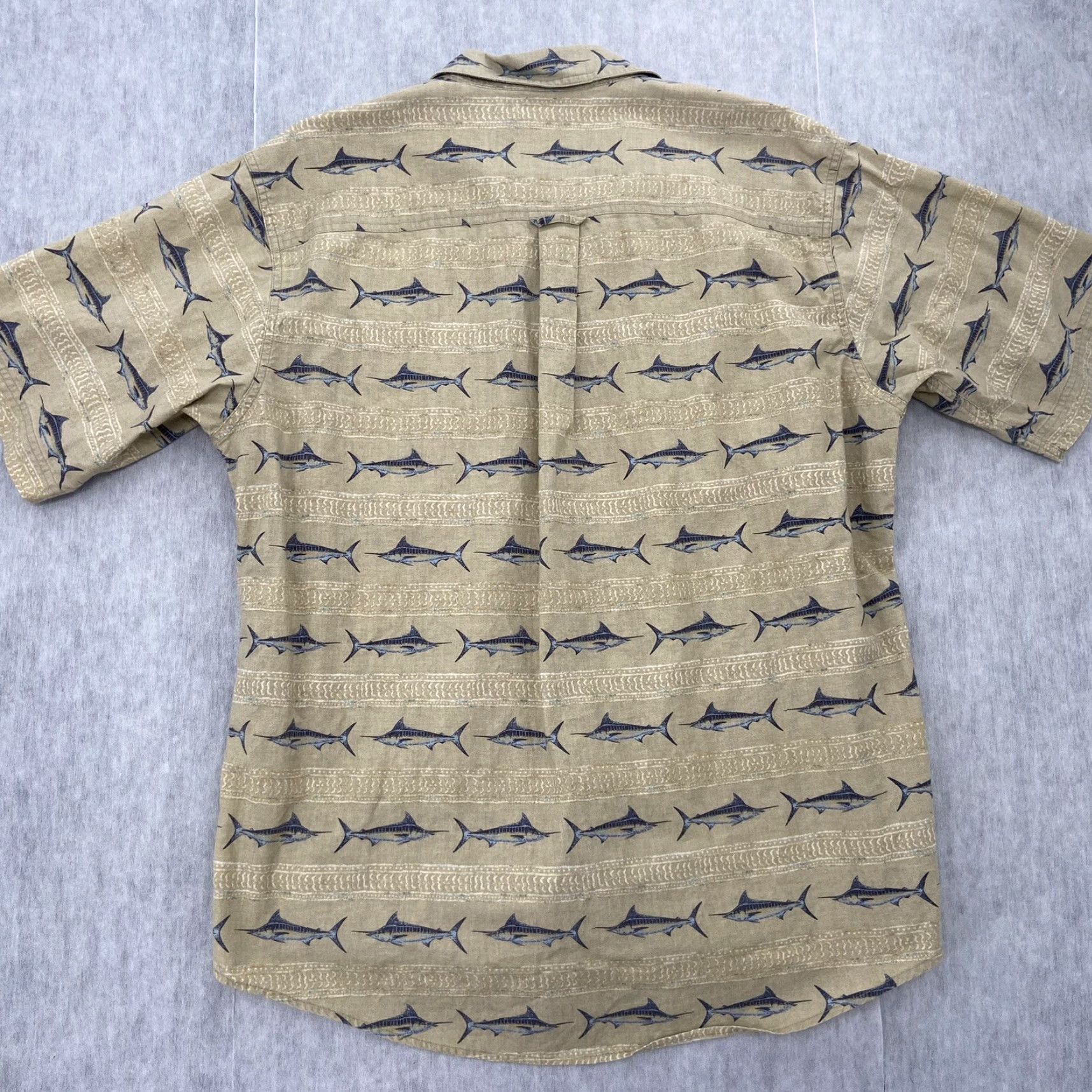 Vintage Woolrich Shirt Adult Large Tan Swordfish Short Sleeve Button-Up Fishing L Mens Regular 100% Cotton Khaki Pattern Swordfish Size US L / EU 52-54 / 3 - 2 Thumbnail