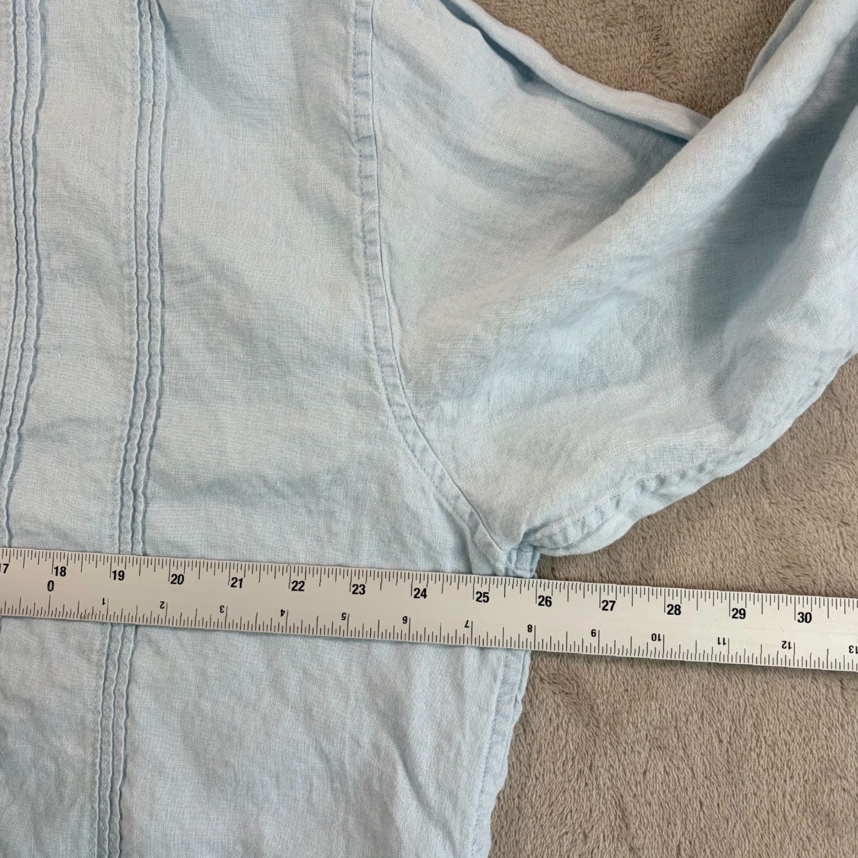Banana Republic VINTAGE Banana Republic Shirt Men XL Blue Linen Loop Collar Pintuck Pullover Button-Up Size US XL / EU 56 / 4 - 5 Thumbnail