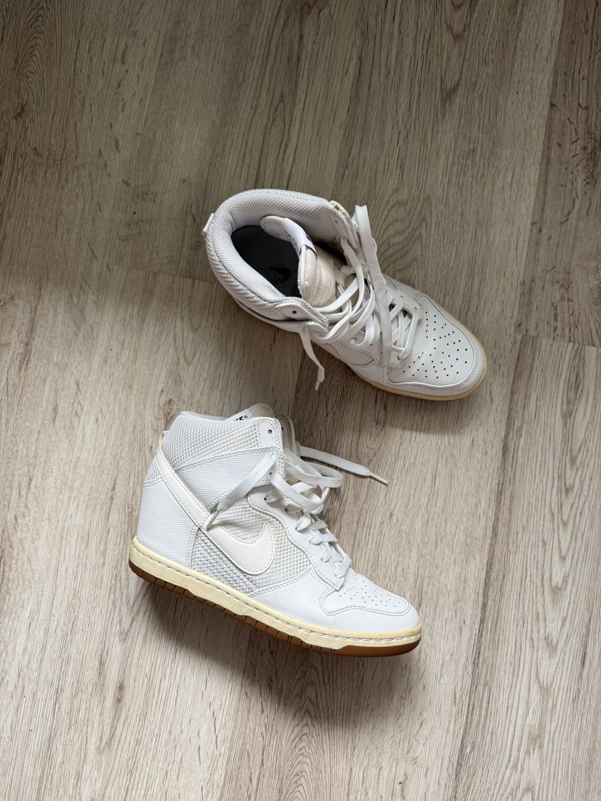 Nike RARE🔥 Nike Dunk Sky Hi Mesh White Leather Sz Sneaker Wedge Size US 8.5 / IT 38.5 - 1 Thumbnail