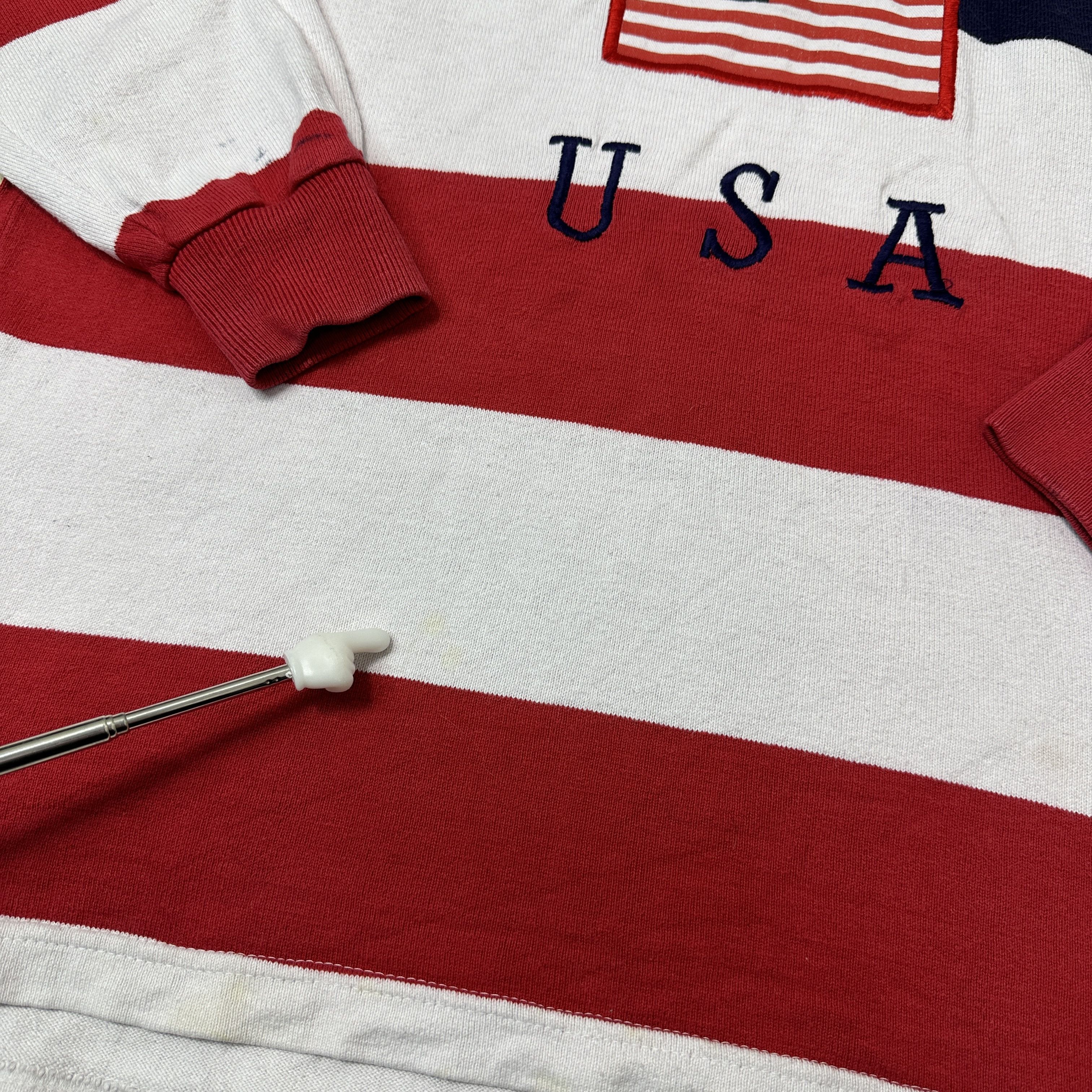 Dehen 1920 Vintage Striped Streetwear Rugby USA Sweatshirt Y2K Size US L / EU 52-54 / 3 - 5 Thumbnail