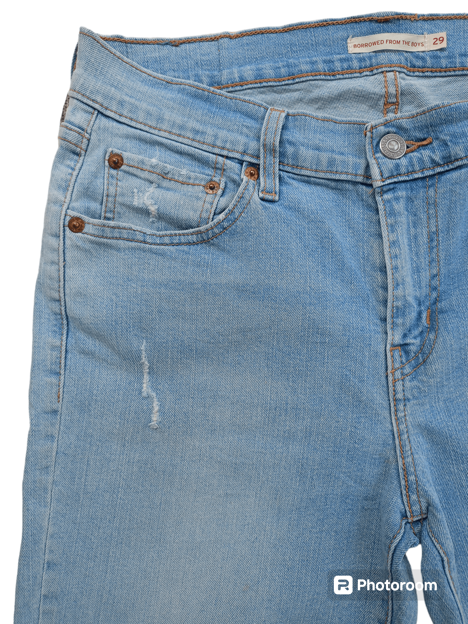 Levi's Levi's Borrowed from The Boys Light Blue Distressed Denim Size 30" / US 8 / IT 44 - 2 Thumbnail