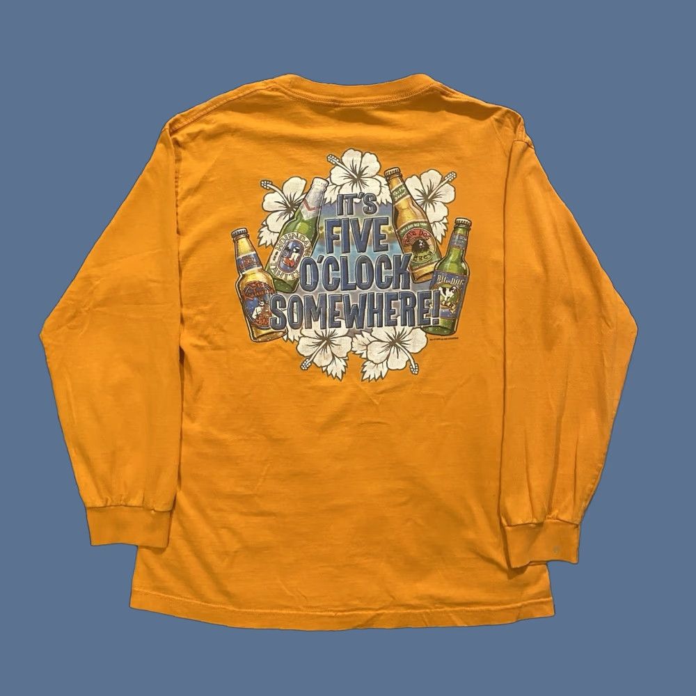 Big Dogs VINTAGE Big Dogs T-Shirt Shirt Orange Long Sleeve Mens L 5 O’clock Somewhere Dog Beer Funny Graphic Print Size US L / EU 52-54 / 3 - 1 Thumbnail
