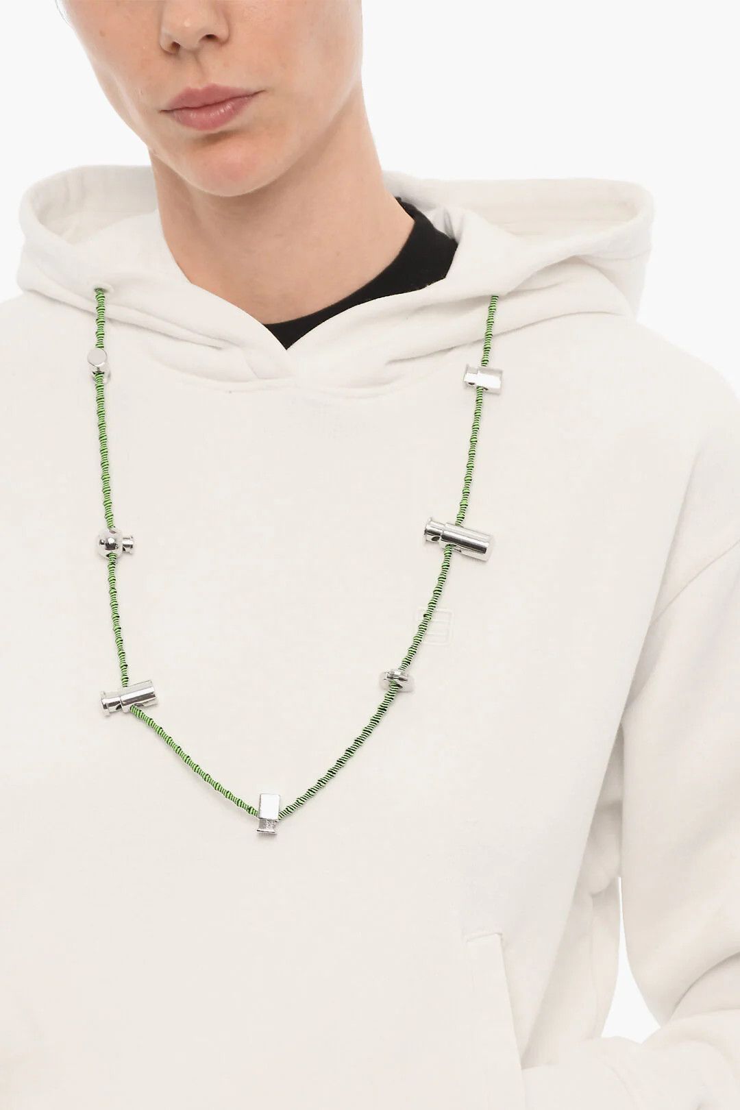 Ambush Design og1mm0426 Removable Chain Hoodie in White Size XS / US 0-2 / IT 36-38 - 3 Thumbnail