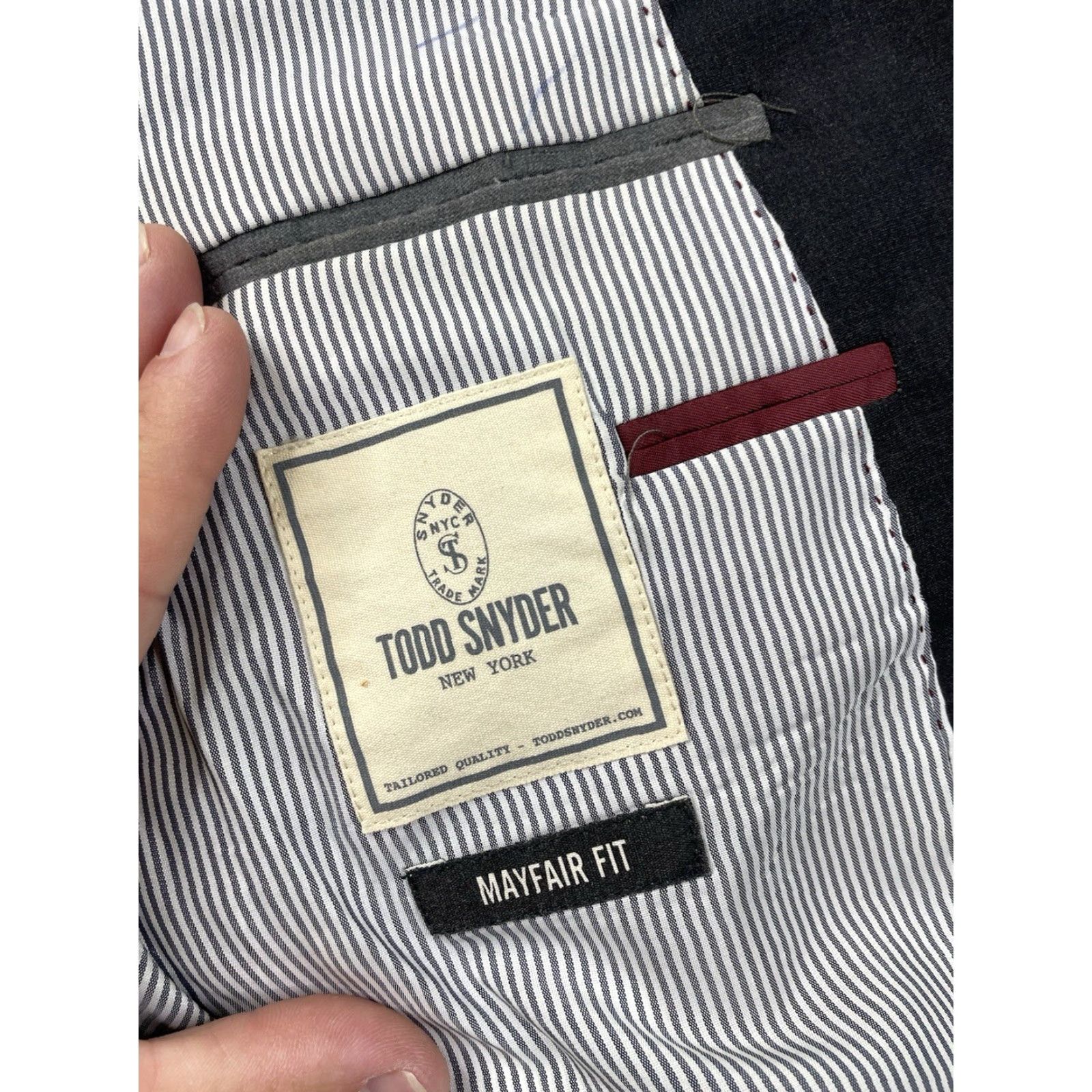 Todd Snyder Todd Snyder Blazer Jacket Mens 42R Wool Blend Mayfair Fit Gray Single-Breasted 4-Button Double-Vented Sports Coat Size 42R - 4 Thumbnail