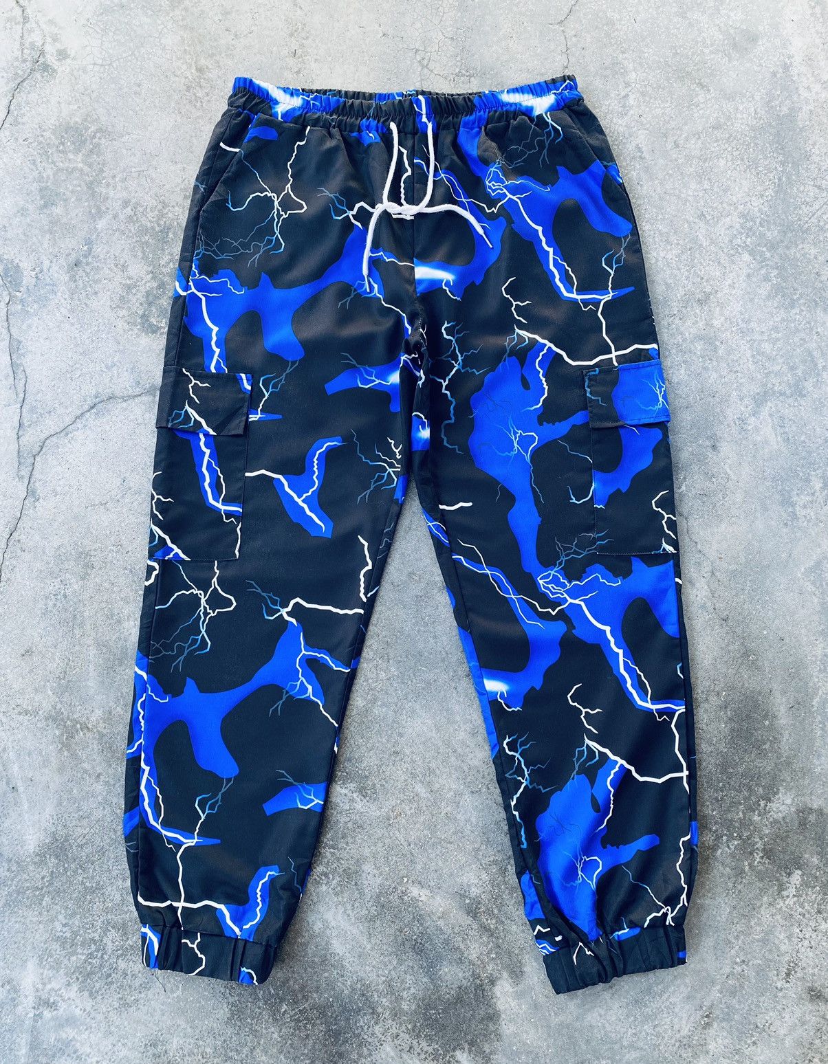 Japanese Brand Vintage Y2k Romwe Thunder Lightning Cargo Pants Polyester Size US 32 / EU 48 - 1 Thumbnail