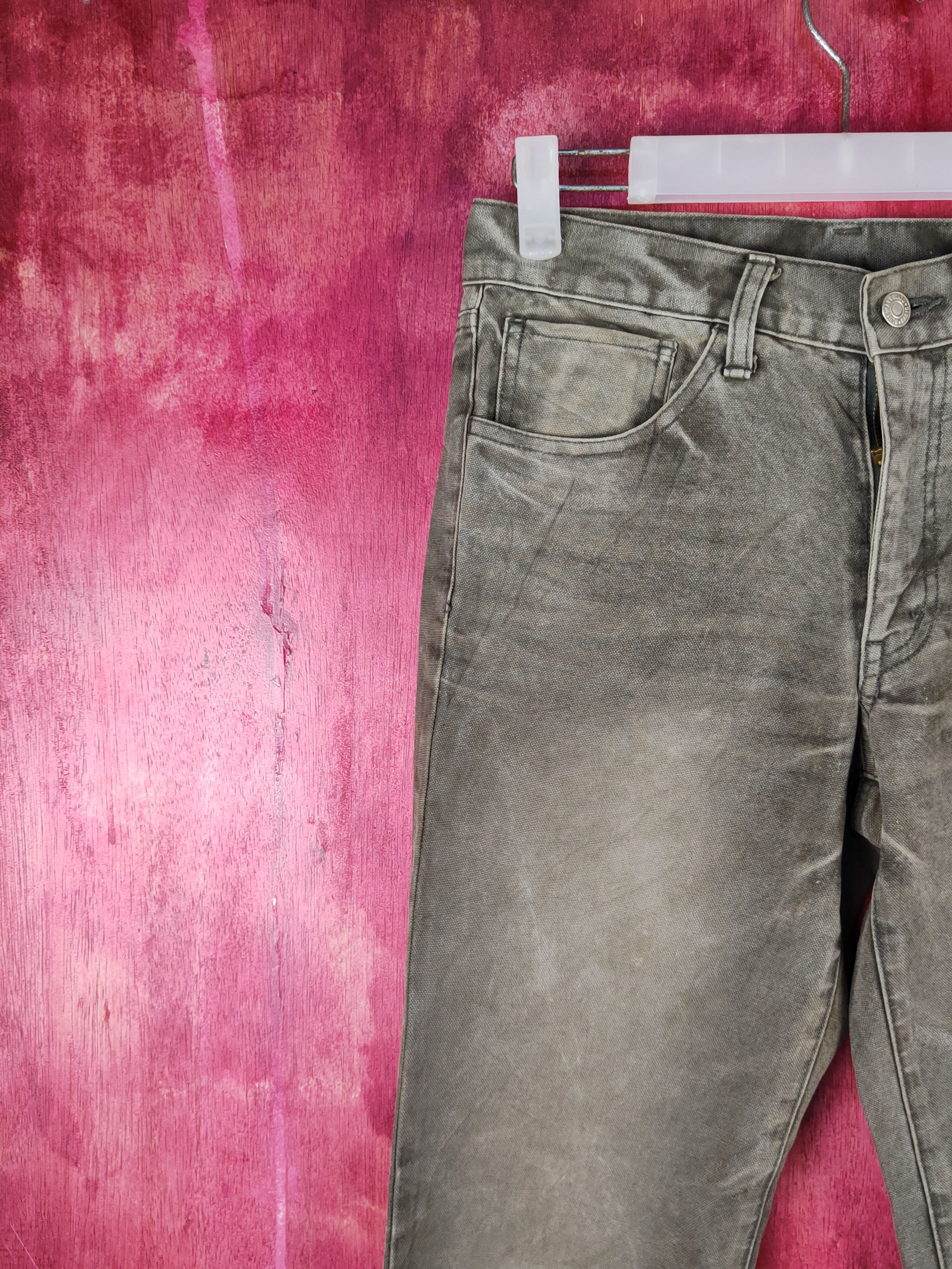 Japanese Brand Blue Way Olive faded cargo denim Jeans #S1571 Size US 28 / EU 44 - 3 Thumbnail