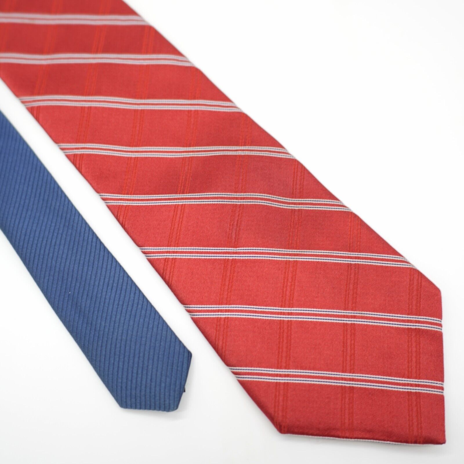 Tommy Hilfiger Vintage Tommy Hilfiger Red Blue Striped Two-Tone Woven Silk Size ONE SIZE - 1 Thumbnail