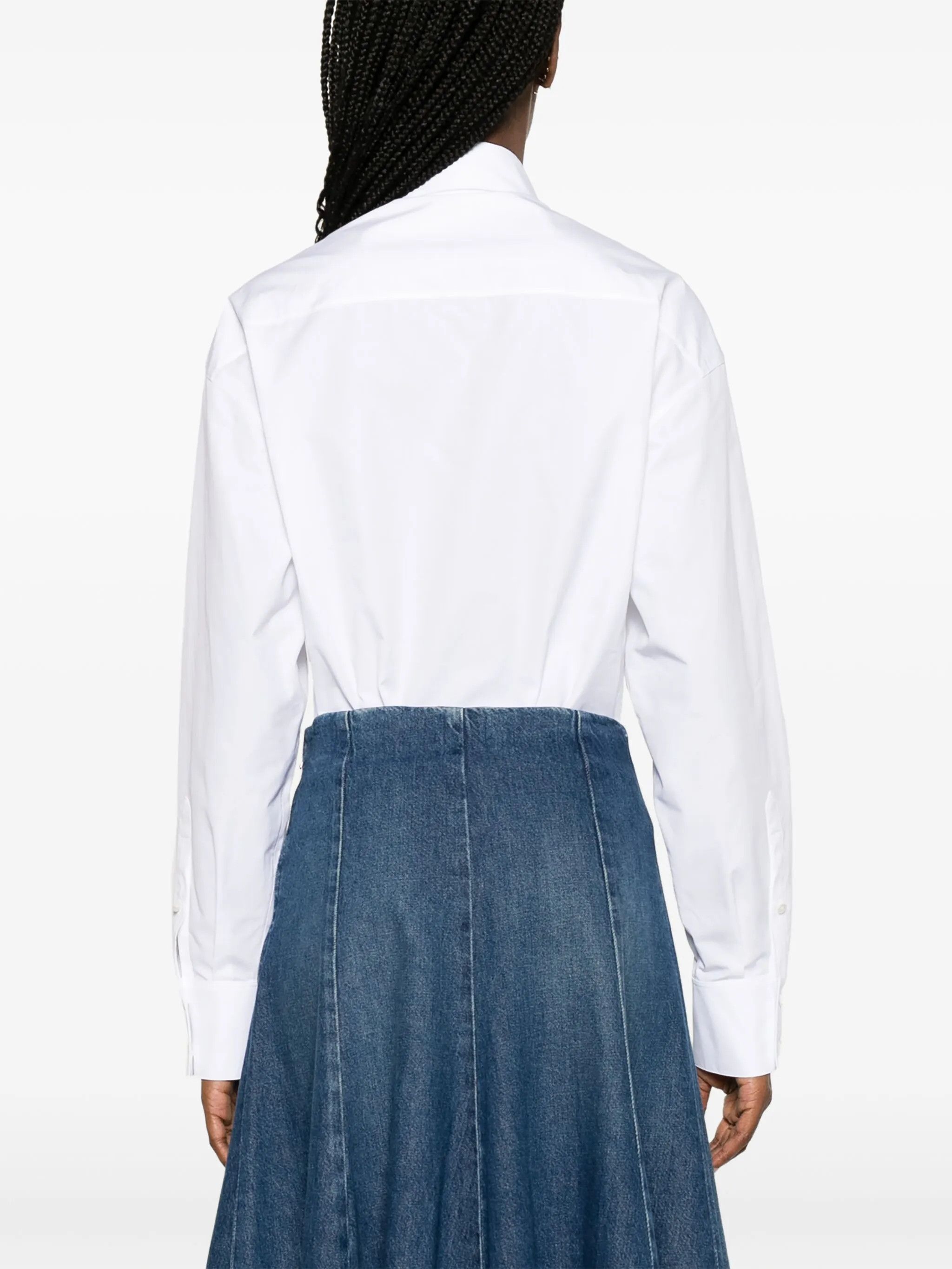 Alaia o1s22i1n0225 Shirt Bodysuit in White Size XS / US 0-2 / IT 36-38 - 4 Thumbnail
