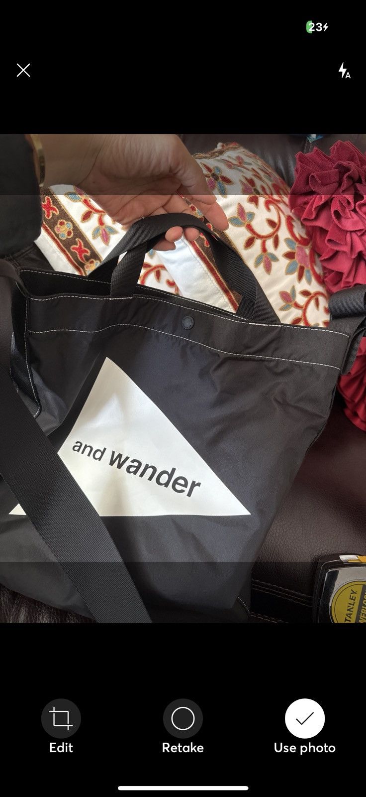 And Wander and wander tote bag, polyester, black Size ONE SIZE - 7 Thumbnail