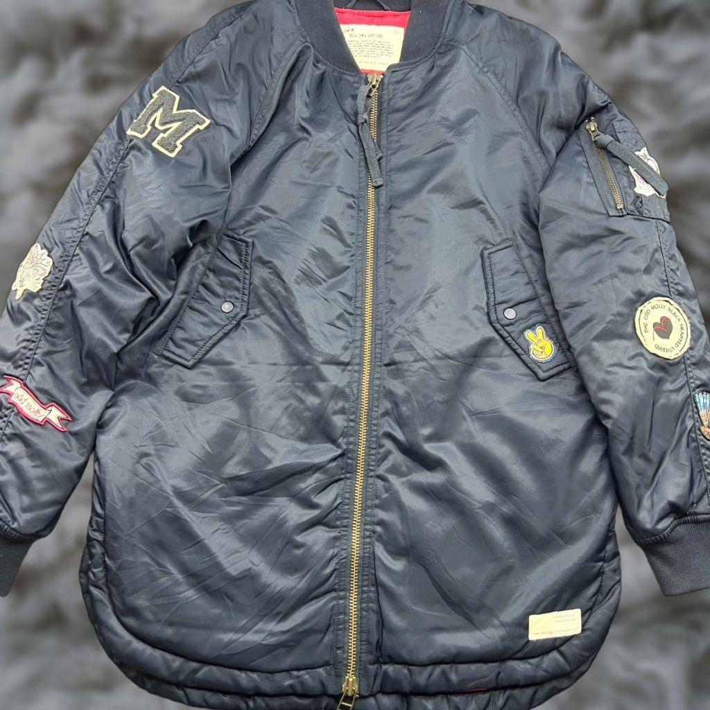 Vintage VINTAGE Odd Molly Womens Bomber Jacket Size 2 Patchwork Embroidered Blue Full Zip Navy Size XS / US 0-2 / IT 36-38 - 1 Thumbnail