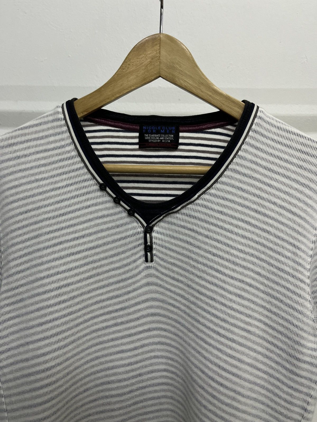 Greg Lauren Nicole Club For Men Striped SS Henley Greg Lauren Inspired Size US M / EU 48-50 / 2 - 9 Thumbnail