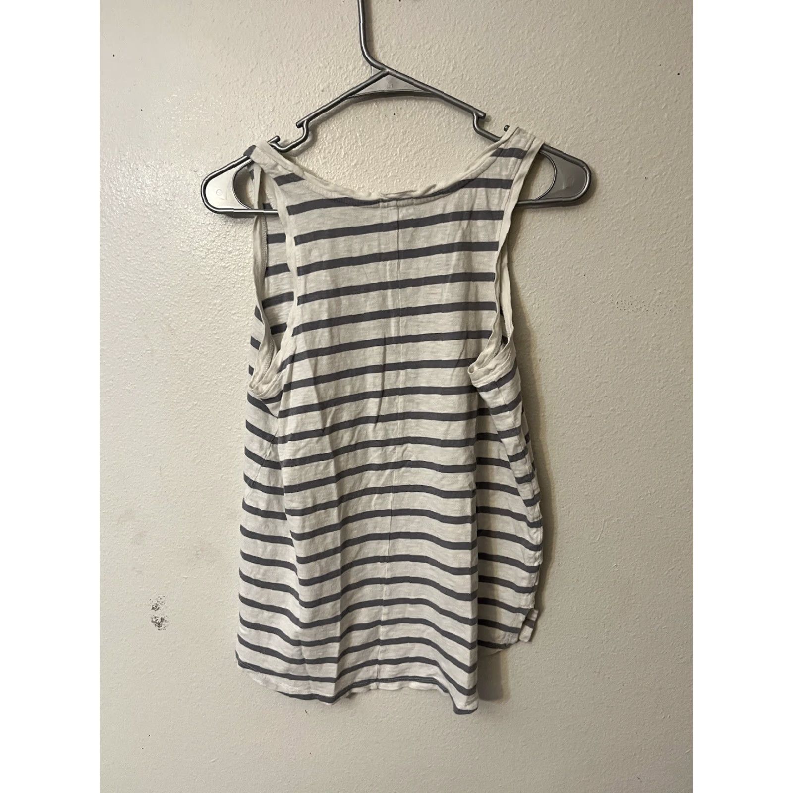 Gap GAP Tank Women S White Gray Striped Sleeveless Open Knit Casual Basic 100% Cotton Knit Lightweight Easy Care Size S / US 4 / IT 40 - 2 Thumbnail