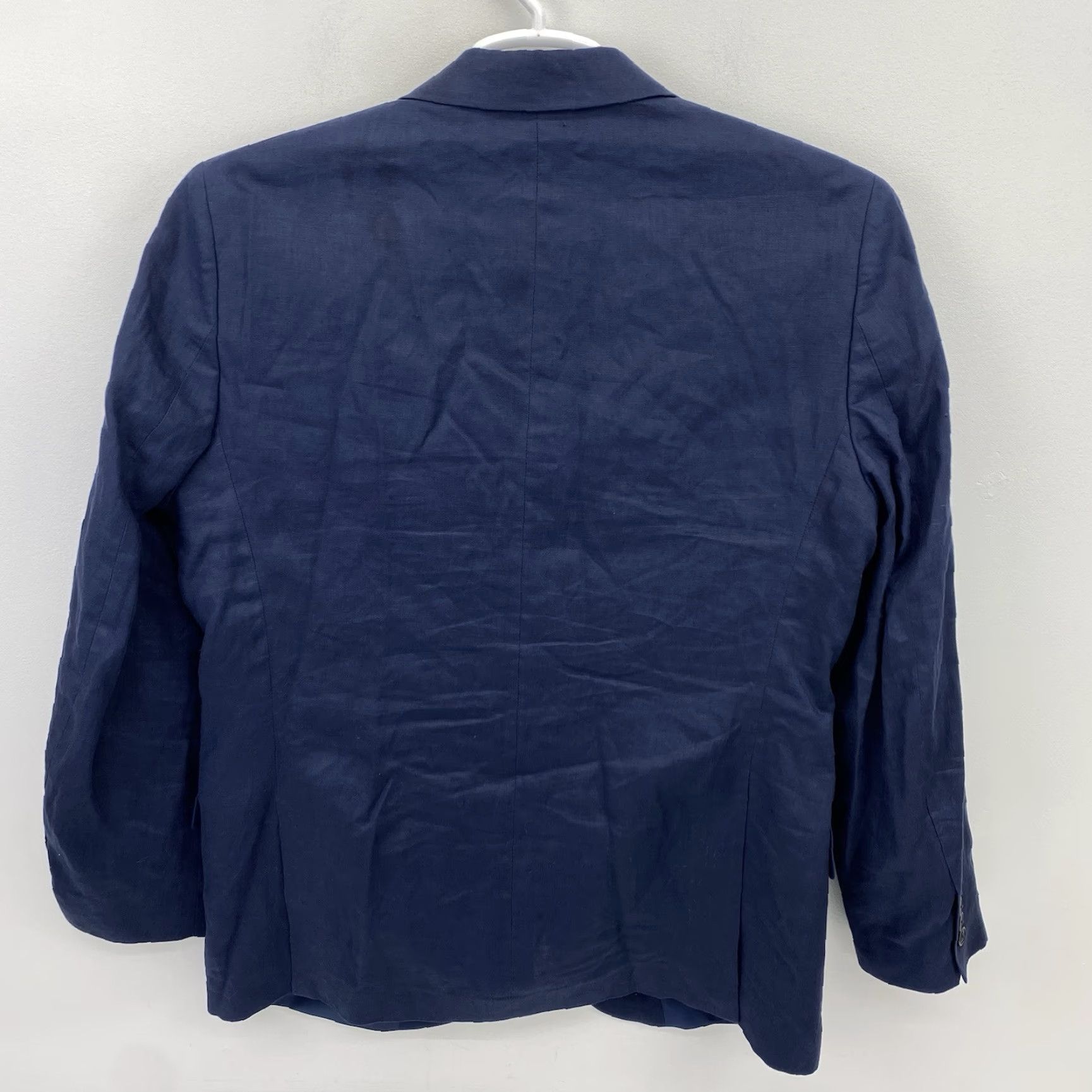 Nautica Nautica Blazer Men 40R Linen Single-Breasted Two-Button Notch Lapel Jacket Blue Regular Size 40 Mens Casual Sport Coat Size 40R - 3 Thumbnail