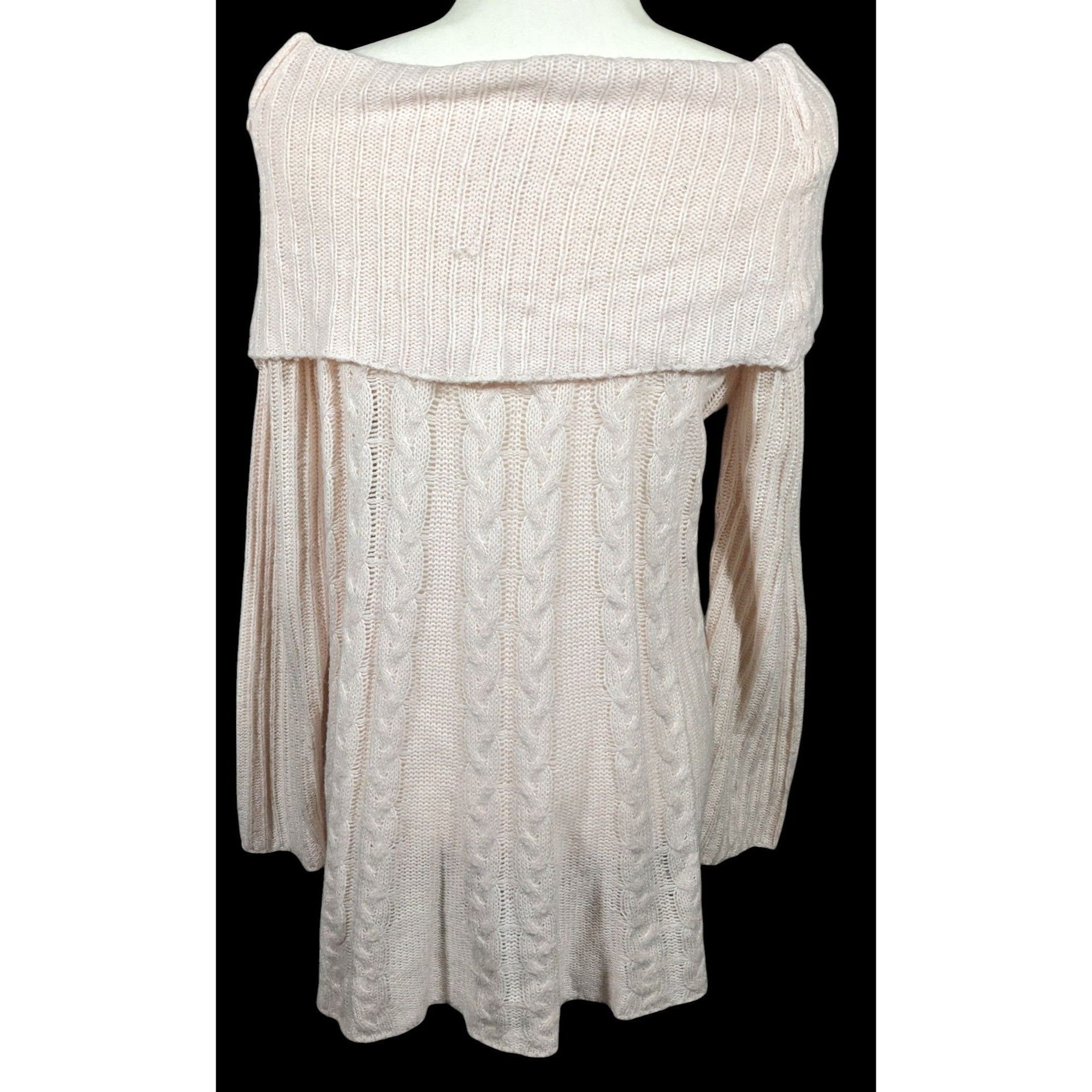 Other NorthStyle Pastel Pink Cable Knit Off Shoulder Mini Dress Si Size S / US 4 / IT 40 - 2 Thumbnail