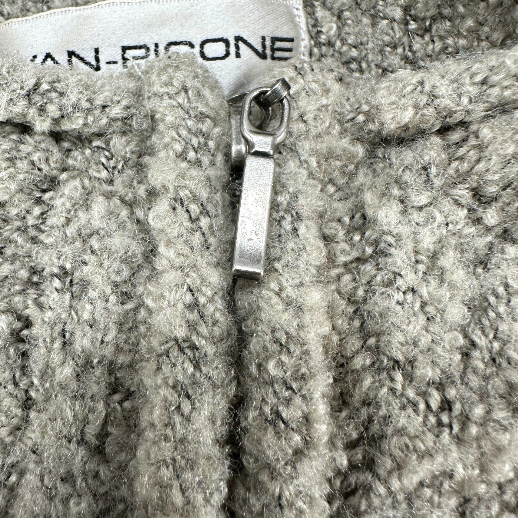 Evan Picone VINTAGE Evan Picone Sweater Womens M Beige Cardigan Full Zip Boiled Wool 90s Size M / US 6-8 / IT 42-44 - 4 Thumbnail