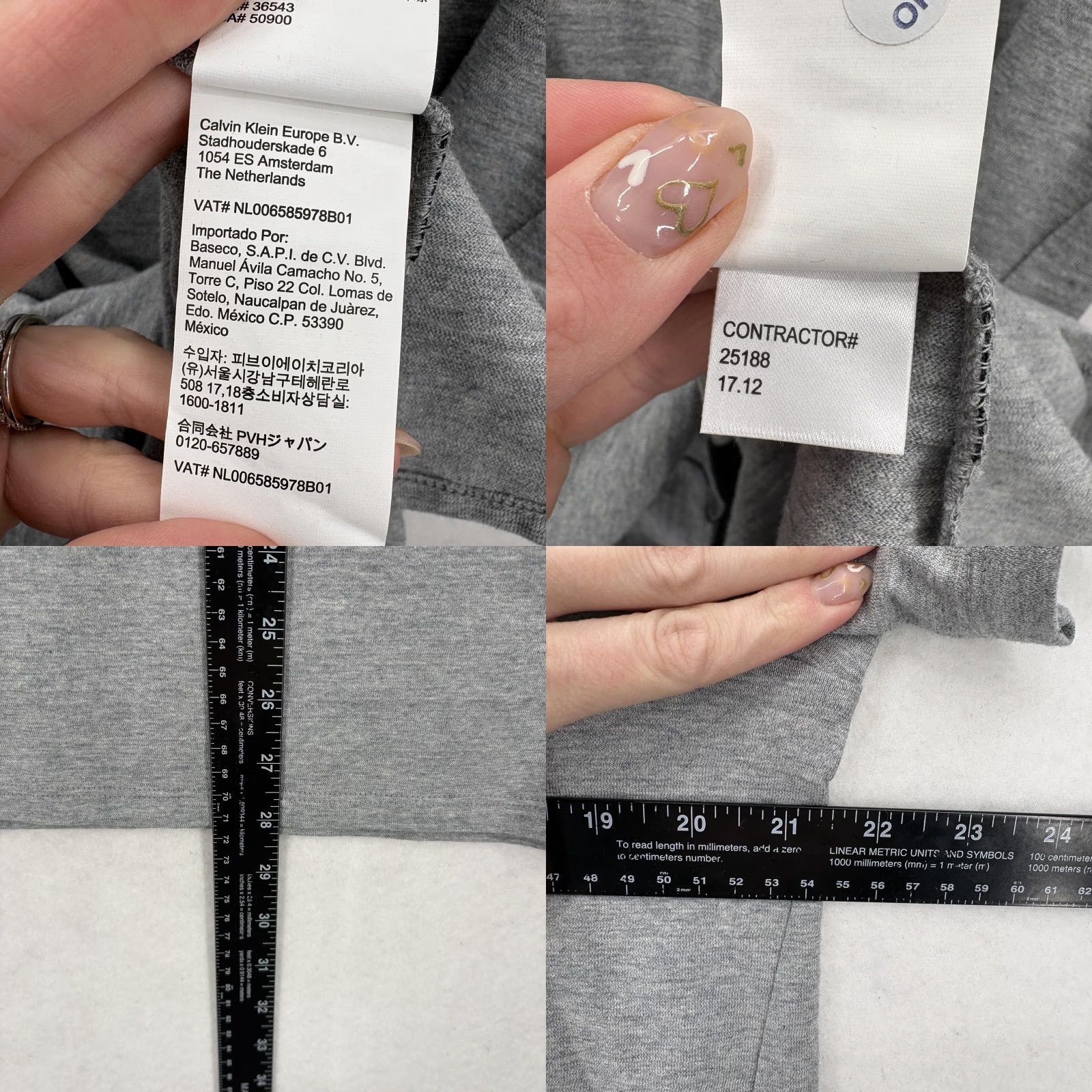 Calvin Klein Calvin Klein Shirt Mens Medium Gray Cotton V-Neck Short Sleeve Soft Tee Classic Size US M / EU 48-50 / 2 - 8 Thumbnail