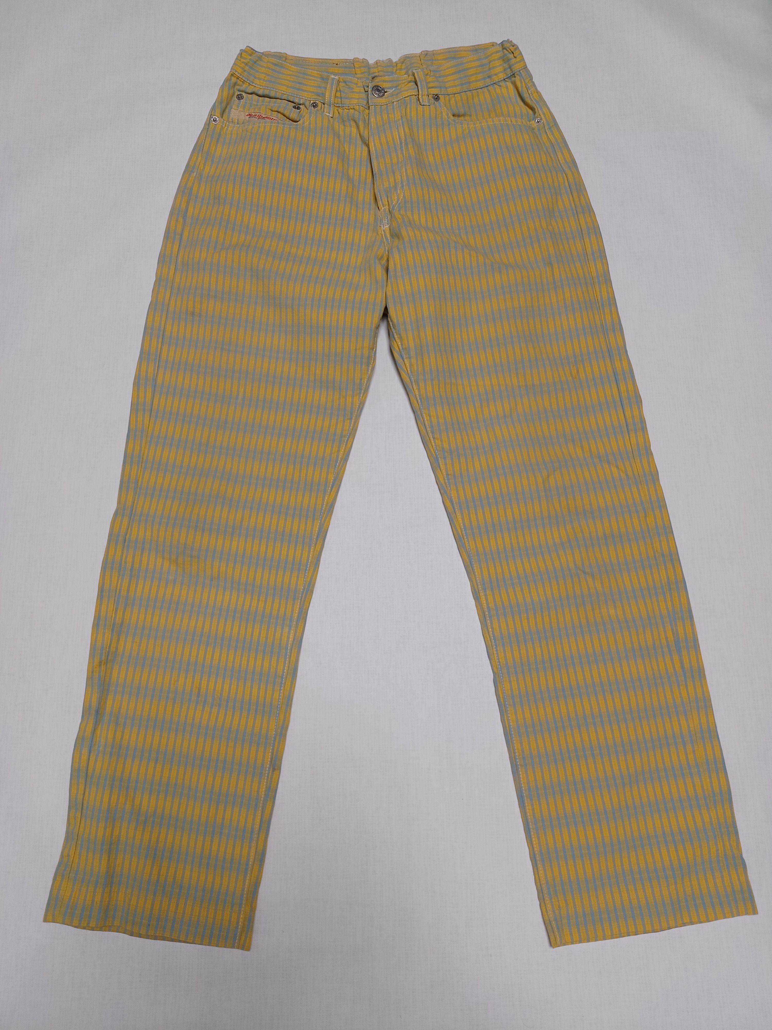 Pre-owned Avant Garde X Diesel Vintage 2002 Y2k Blue-yellow Pants
